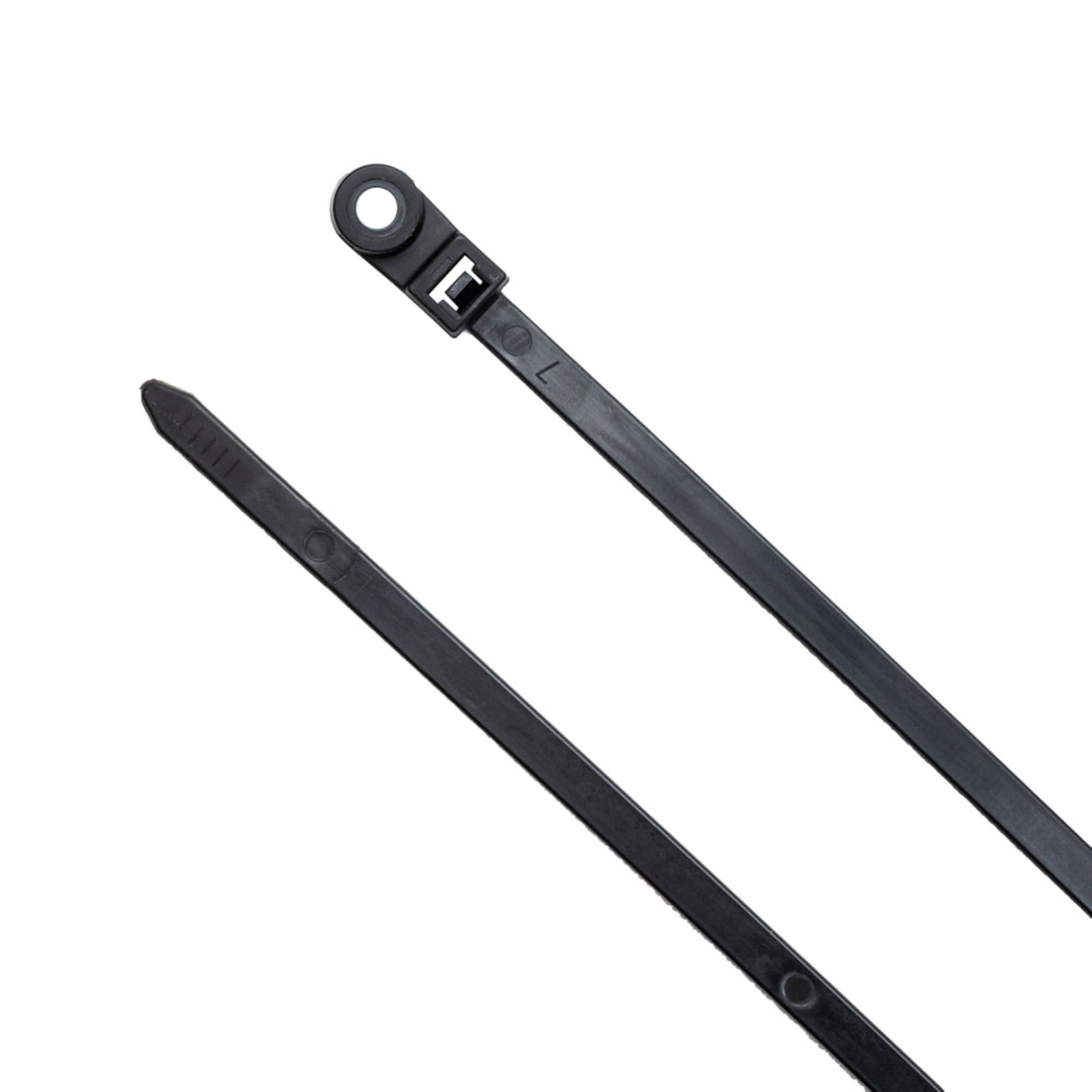 15-inch UV Resistant Black Screw Mount Cable Tie, 120-lb Tensile Strength, UL 21 Listed, 100-Pack