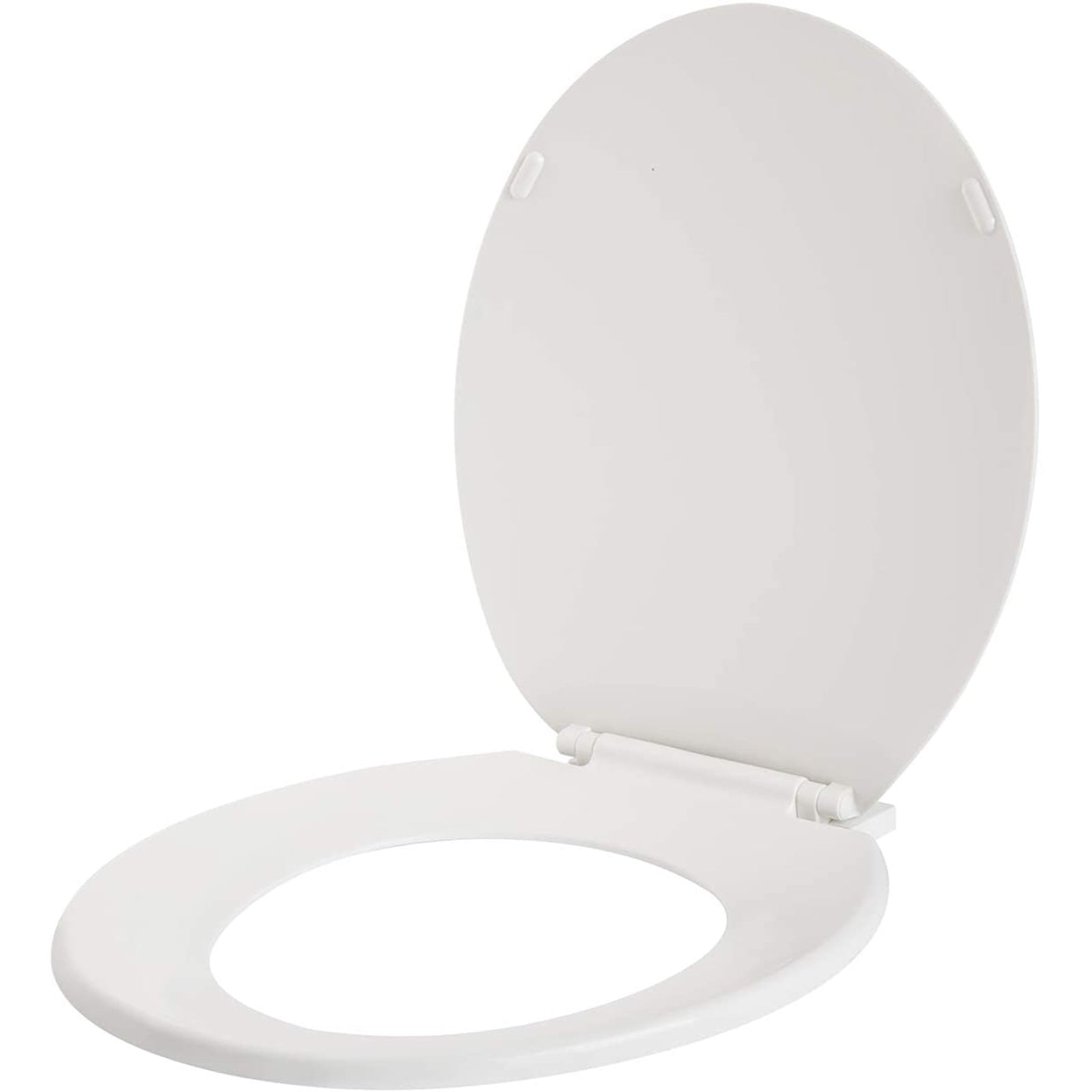 Hausen Standard Economy Replacement Toilet Seat with Durable Plastic Construction, Easy Bottom-Mount Installation with Hardware Included, Round-Shape, White, 2-Pack