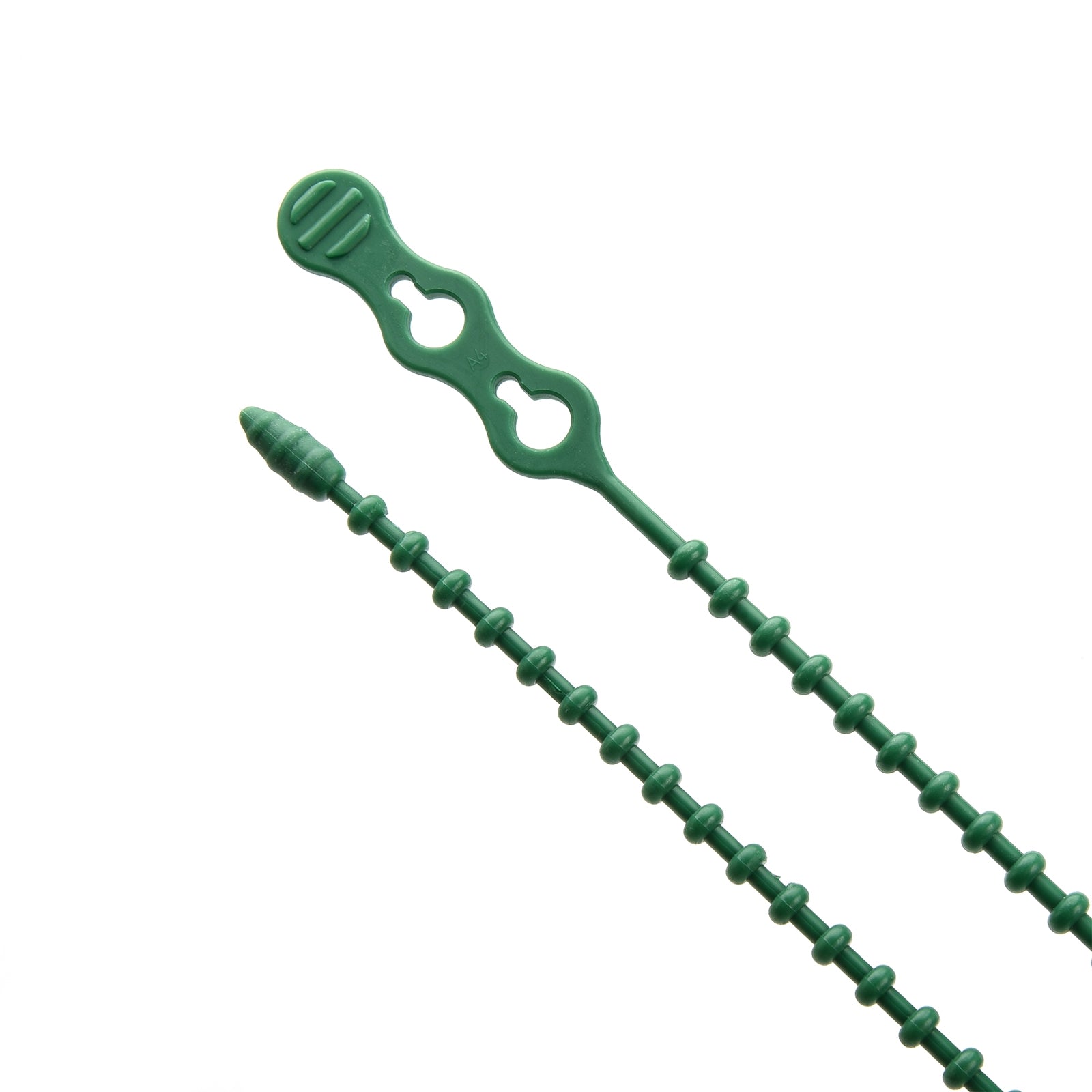 12-inch Green Double Loop Beaded Cable Tie, 50-lb Tensile Strength, 15-Pack