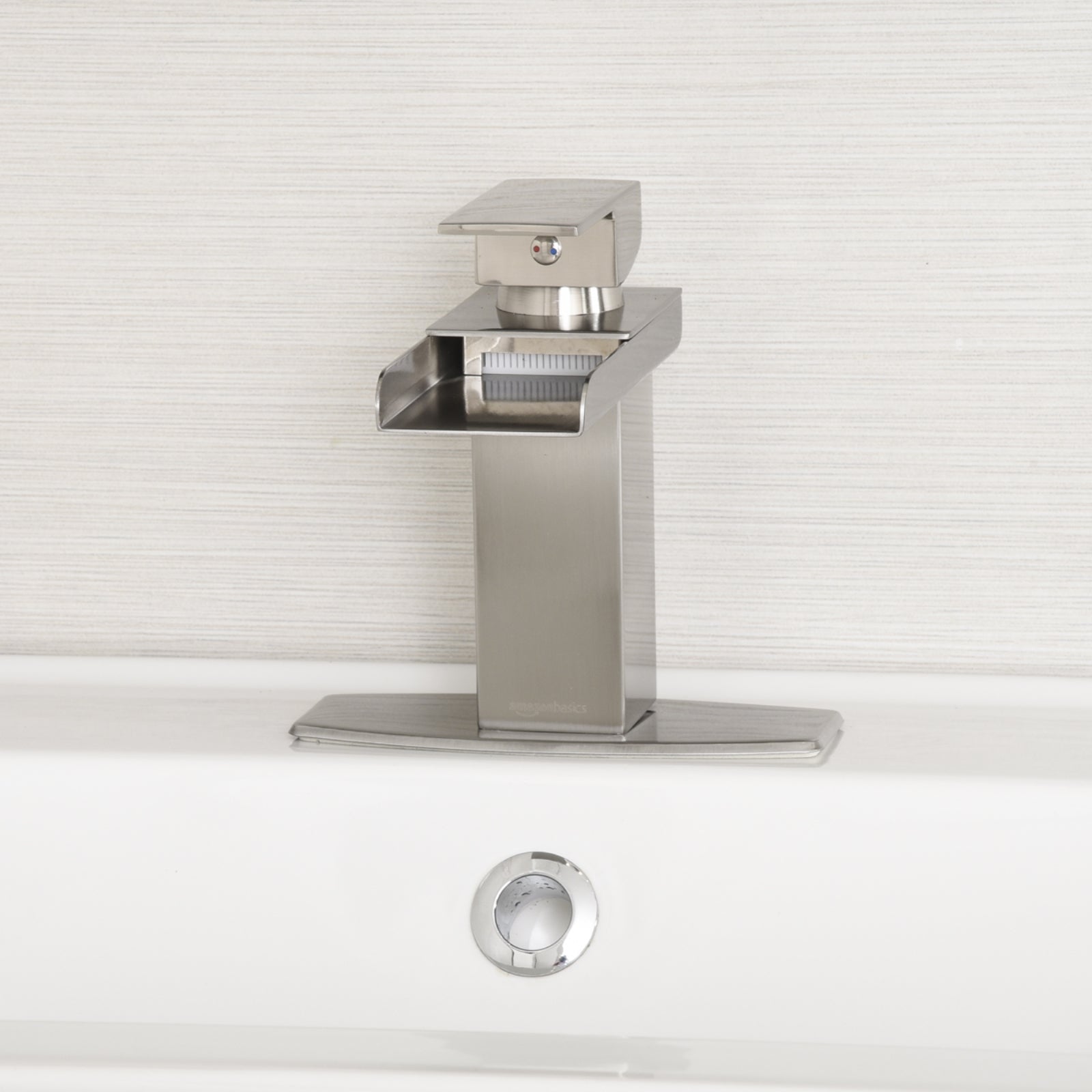 Waterfall Bathroom Faucet, Satin Nickel