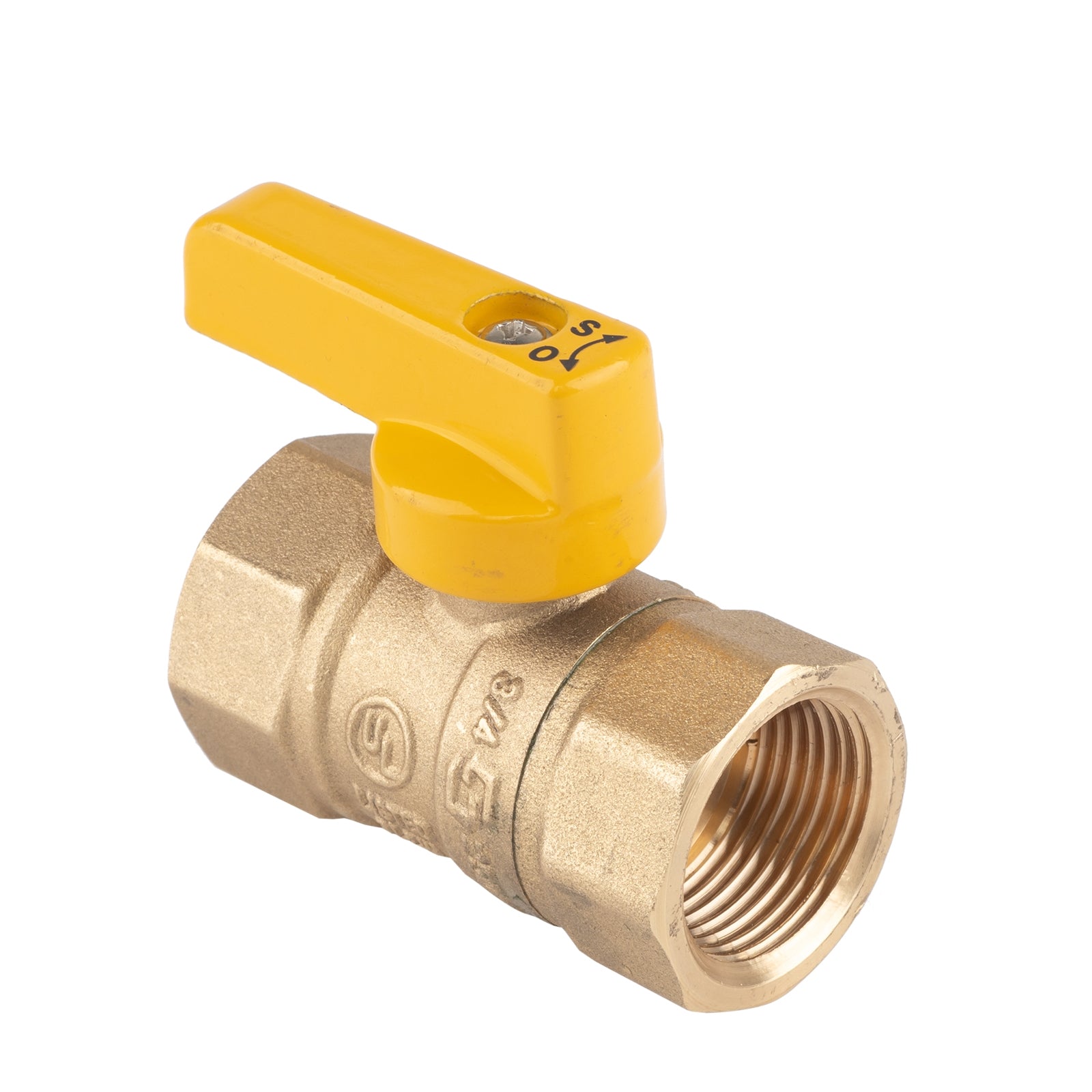 Hausen 3/4-inch FIP (Female Iron Pipe) x 3/4-inch FIP (Female Iron Pipe) Straight Gas Ball Valve with 1/4-Turn Lift and Lock Handle; Forged Brass; Blowout-Resistant Stem; CSA and UL Certified; 1-Pack