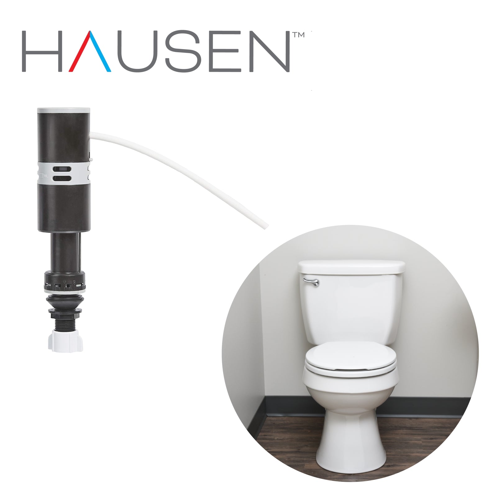 Hausen Standard Self-Cleaning Quick-Install Universal Toilet Fill Valve with Height Adjustable Range 8-1/4-inch to 12-1/4-inch Designed for Most Toilets, Black