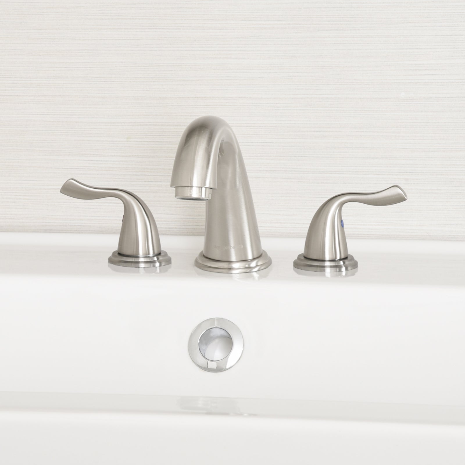 Two-Handle 3-Hole Mount 8-inch Bathroom Faucet, Satin Nickel