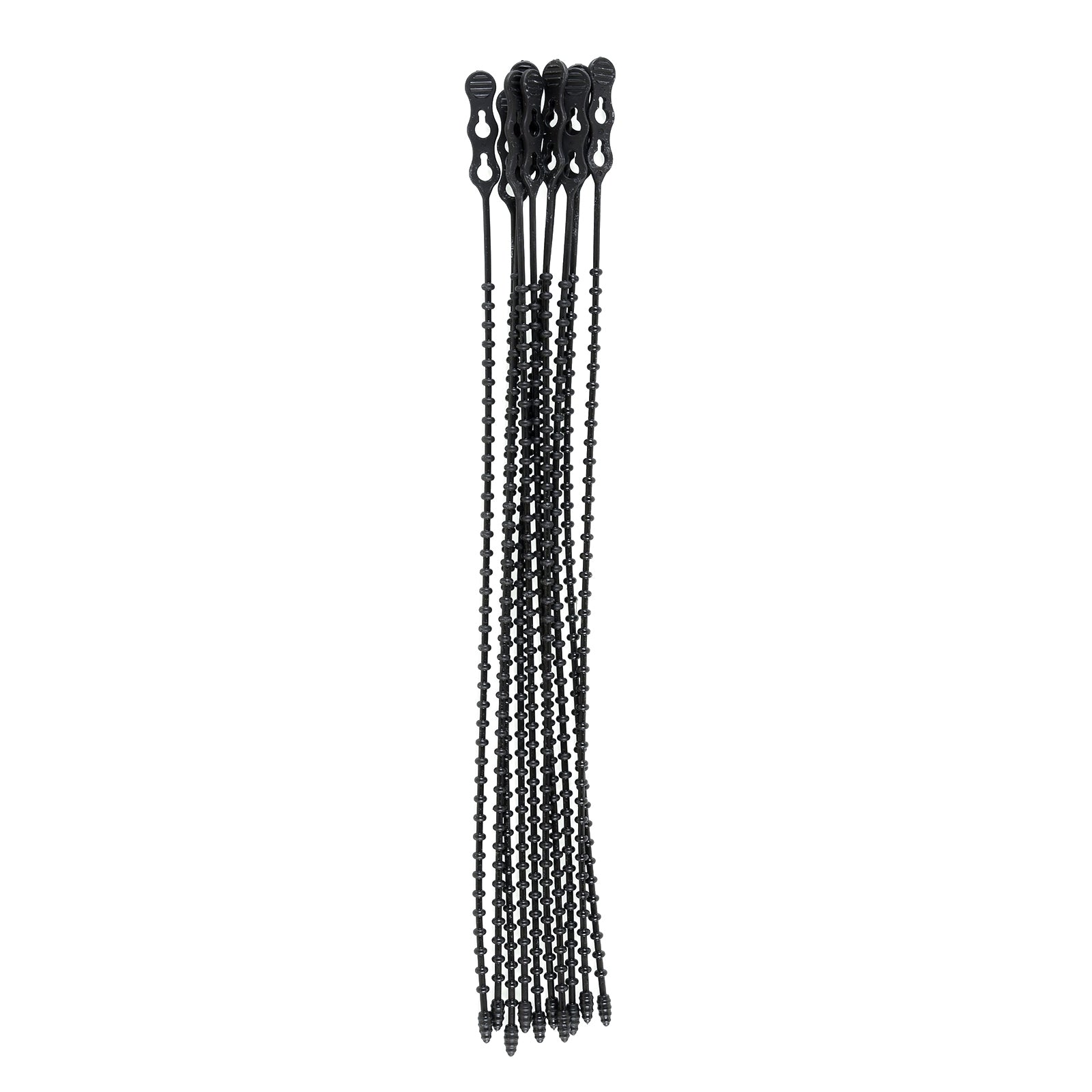 18-inch UV Resistant Black Double Loop Beaded Cable Tie, 120-lb Tensile Strength, 10-Pack