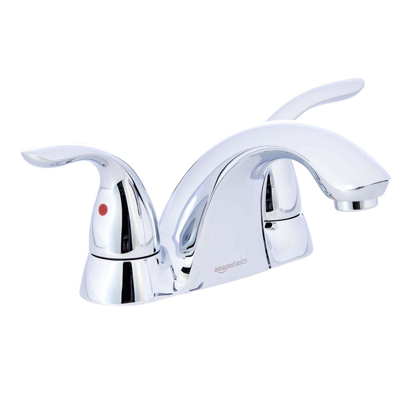 Two-Handle Short Spout 3-Hole Mount Basin Faucet-4-Inch, Polished Chrome