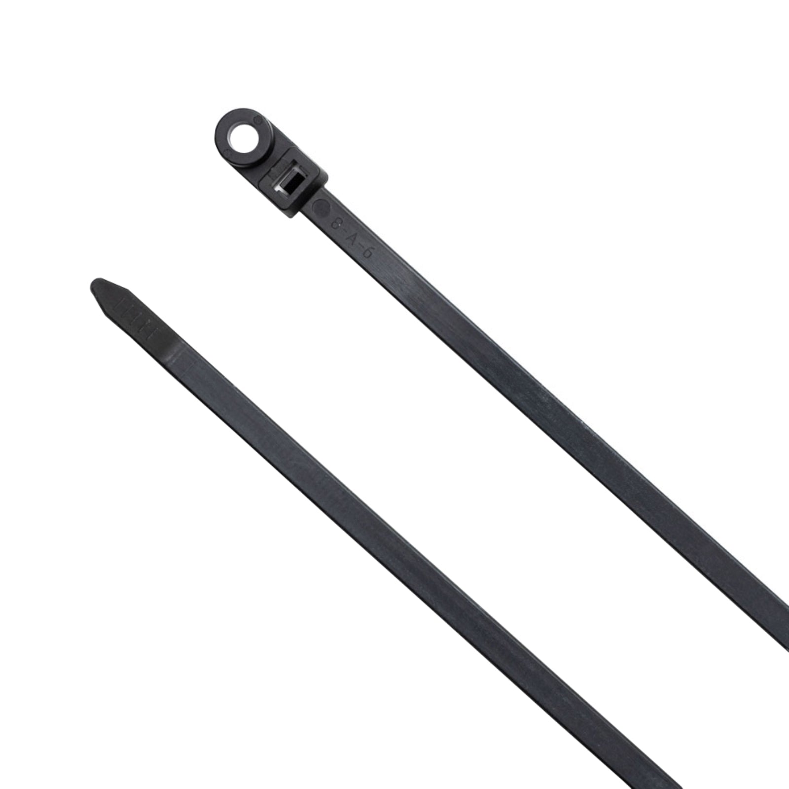 12-inch UV Resistant Black Screw Mount Cable Tie, 120-lb Tensile Strength, UL 21 Listed, 100-Pack