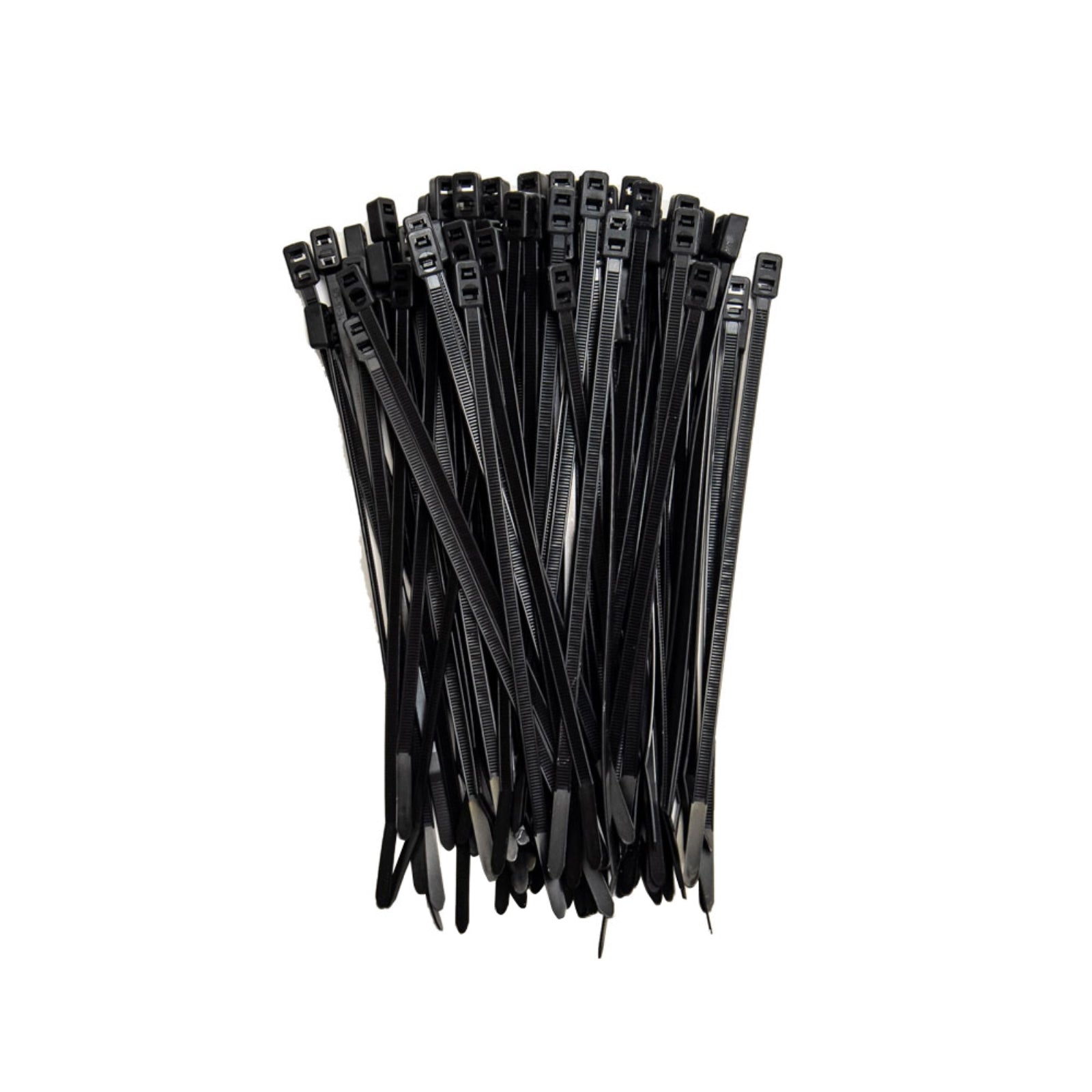 8-inch UV Resistant Black Double Loop Cable Tie, 50-lb Tensile Strength, 100-Pack