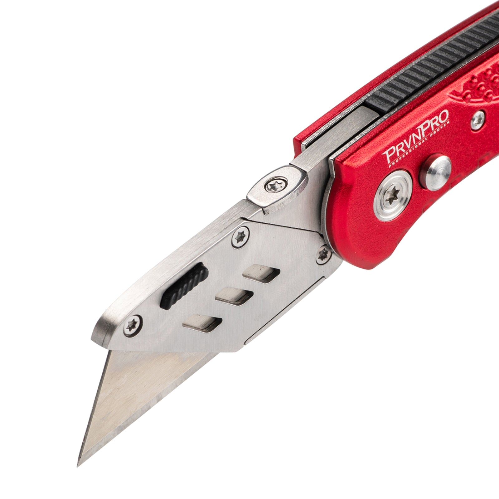 PrvnPro Folding Utility Knife, Red