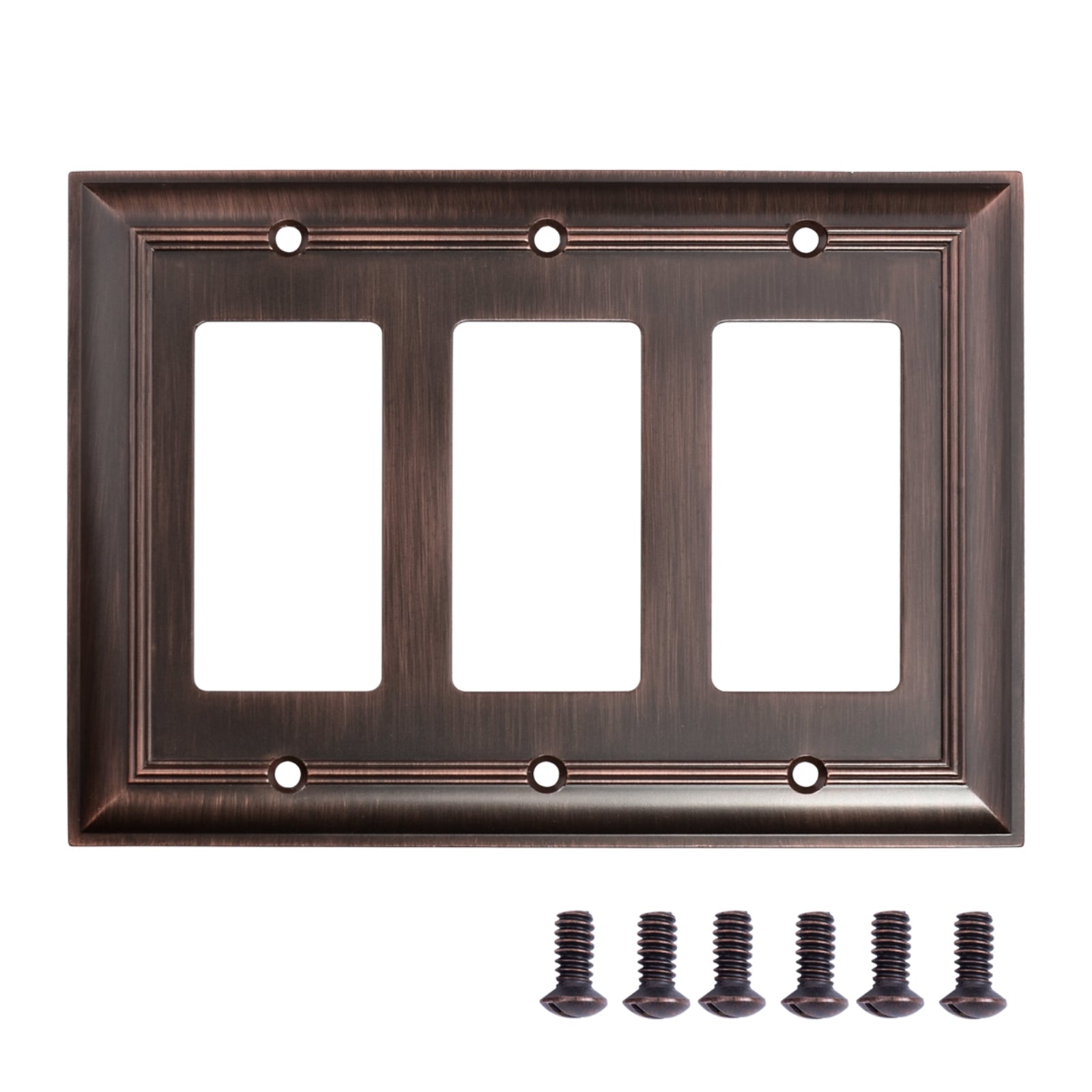 AmazonBasics Triple Gang Wall Plate, Oil Rubbed Bronze