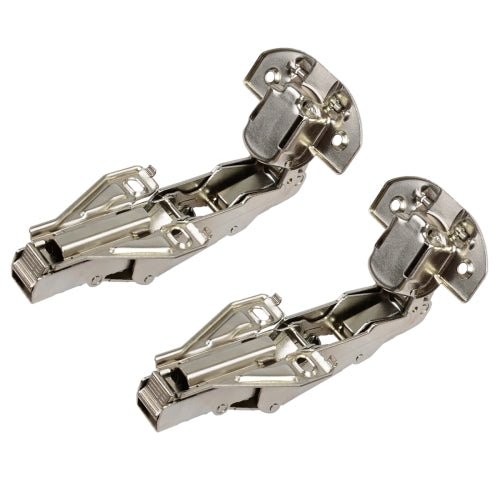 South Main Hardware 165-Degree 35mm Nickel Plated Adjustable Euro Face Frame Hinge, Clip-On Mounting (1-Pair)