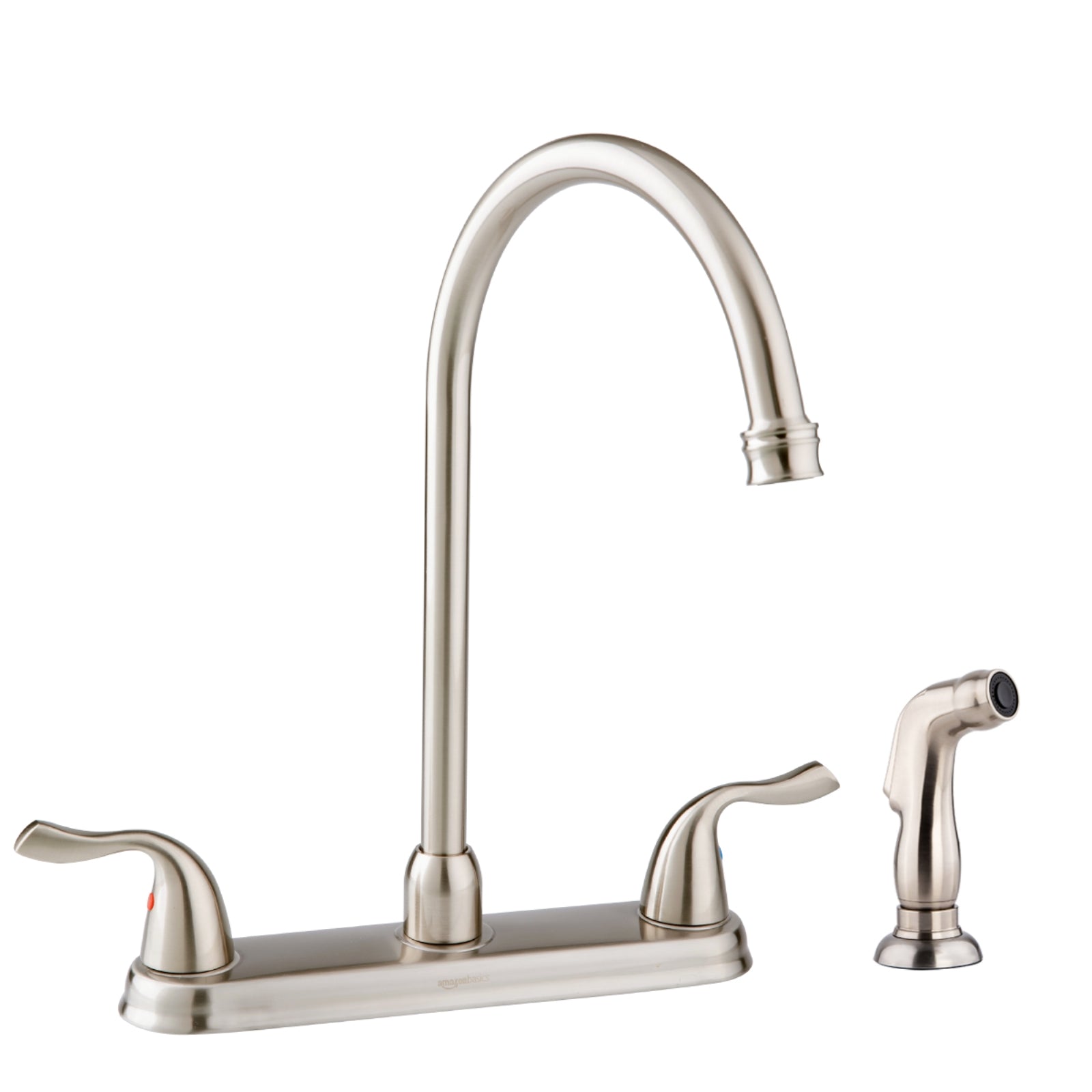 Two-Handle High-Arc Kitchen Faucet, Satin Nickel