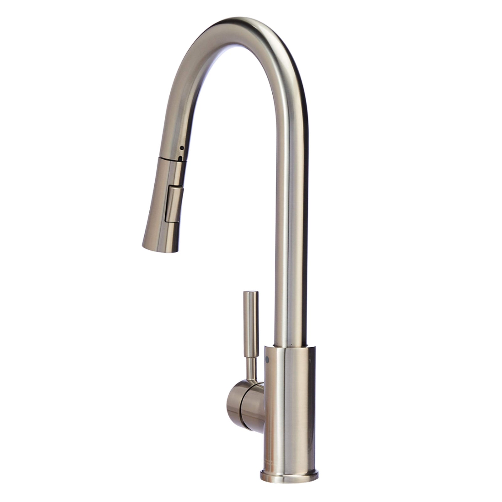 Modern Single-Handled Kitchen Pull-Down Sprayer Faucet, Satin Nickel