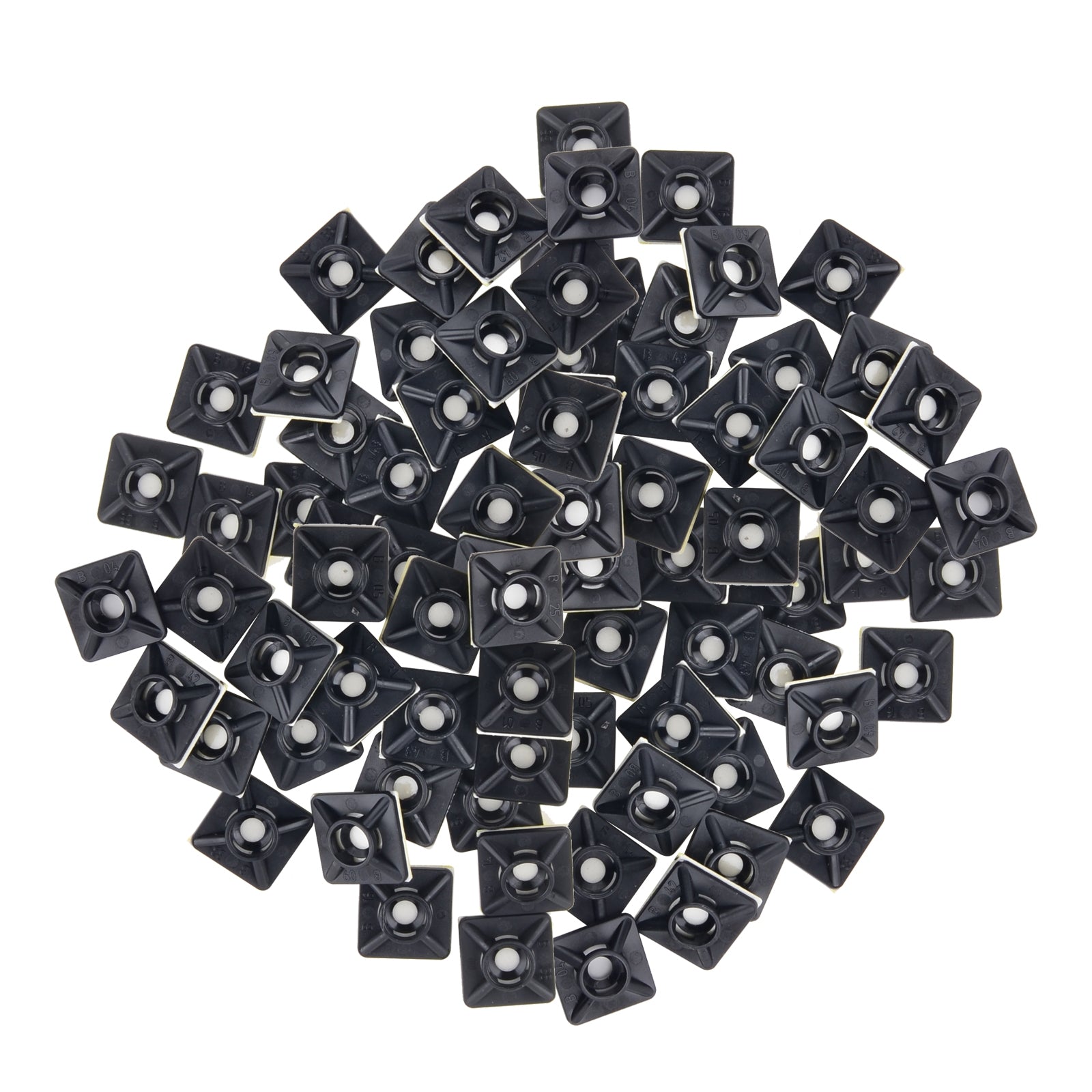 3/4-inch UV Resistant Black Zip Tie Mounts, UL 21 Listed, 100-Pack