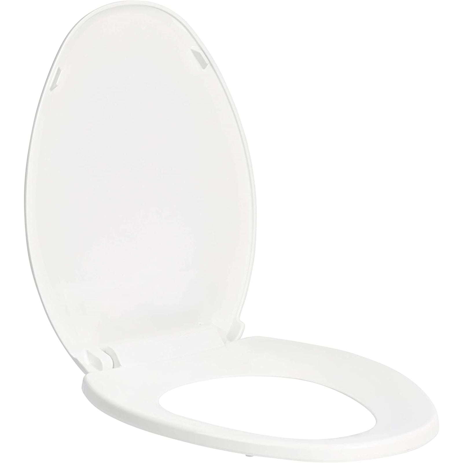 Hausen Soft-Close Replacement Toilet Seat with Durable Plastic Construction, Easy Top-Mount Installation with Hardware Included, Elongated-Shape, White, 2-Pack