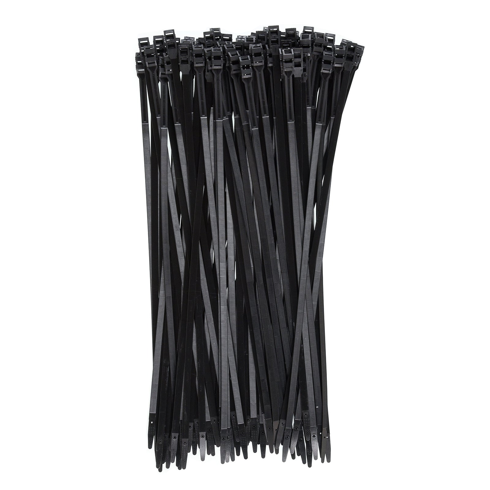 20-inch UV Resistant Black Low Profile Cable Tie, 120-lb Tensile Strength, 100-Pack