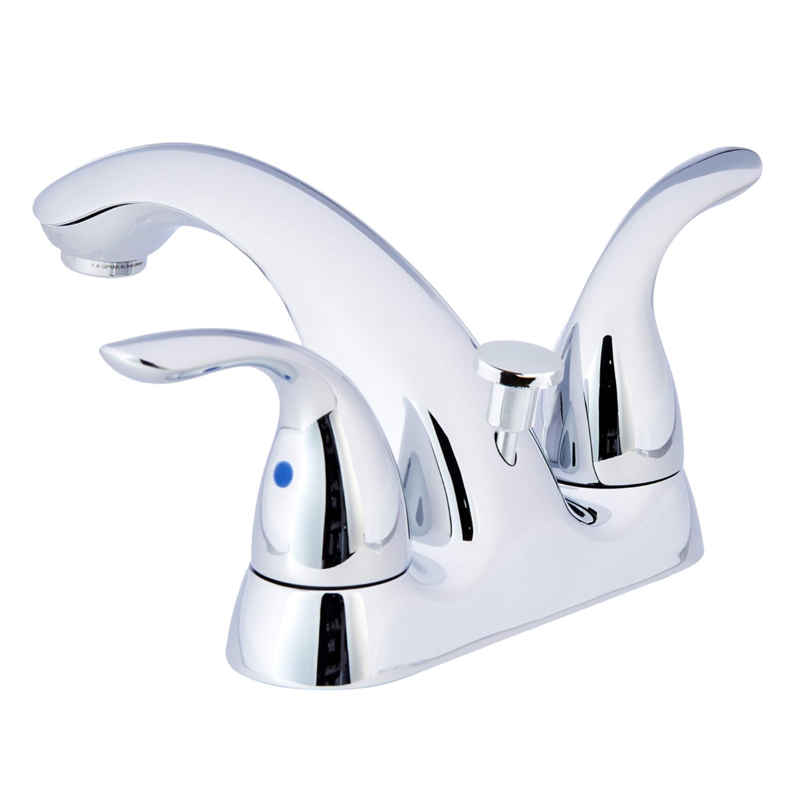 Two-Handle Short Spout 3-Hole Mount Basin Faucet-4-Inch, Polished Chrome