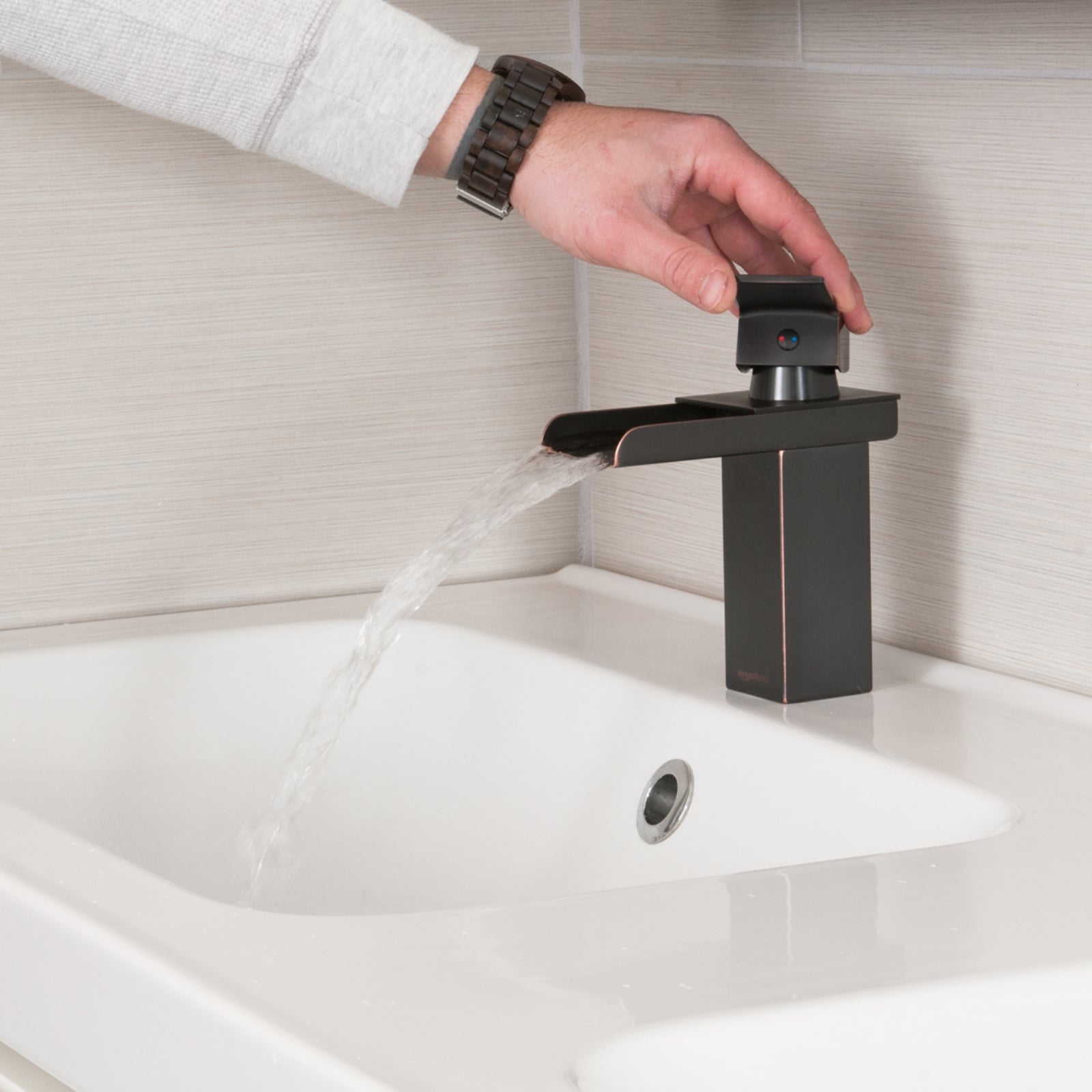 Waterfall Bathroom Faucet, Oil-Rubbed Bronze