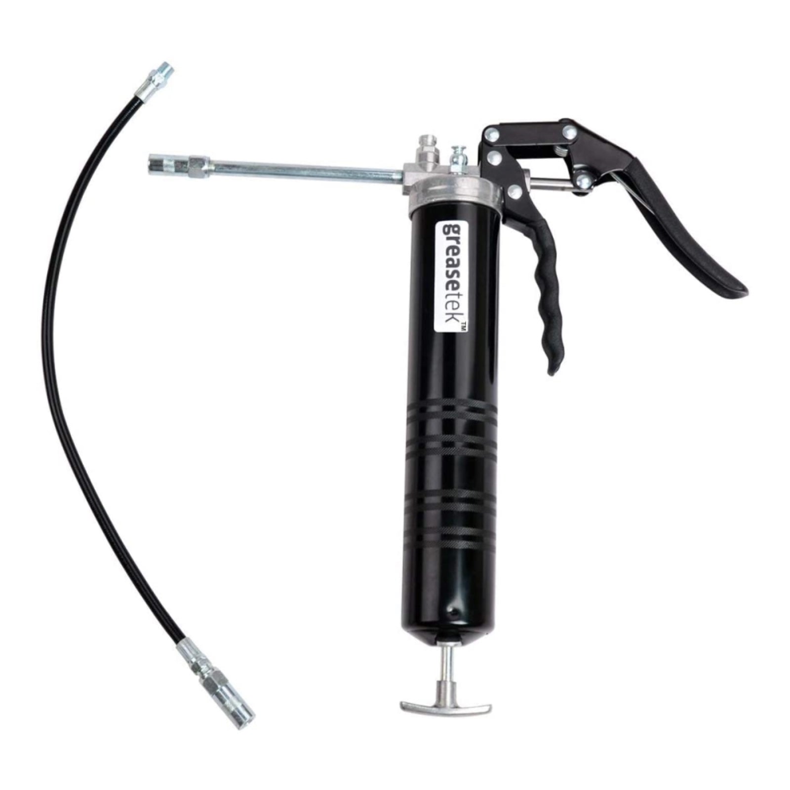 GreaseTek Premium Pistol Grip Grease Gun with 18-inch Hose and Extension Pipe