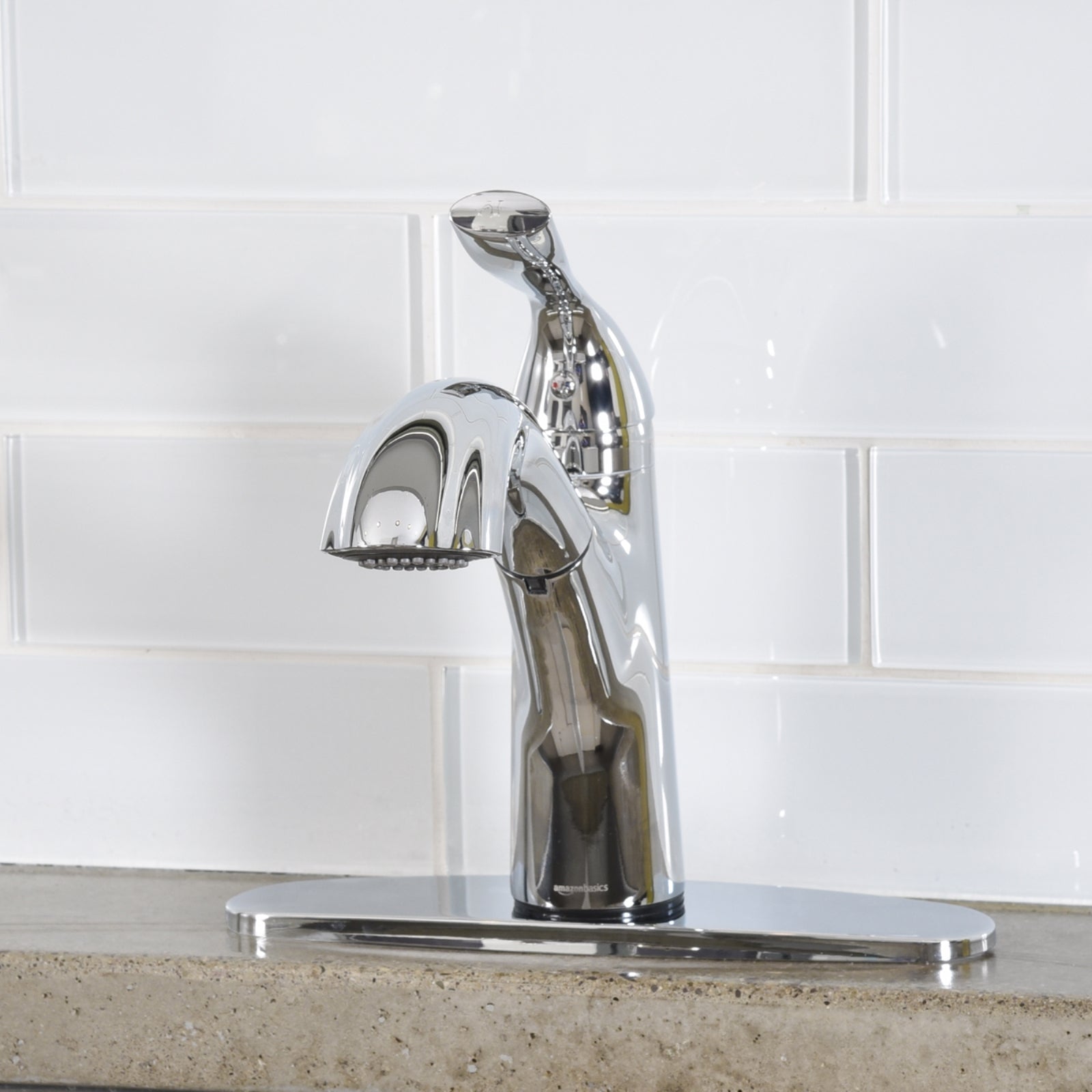 Single-Handle Kitchen Pull Out Sprayer Faucet, Arched, Polished Chrome