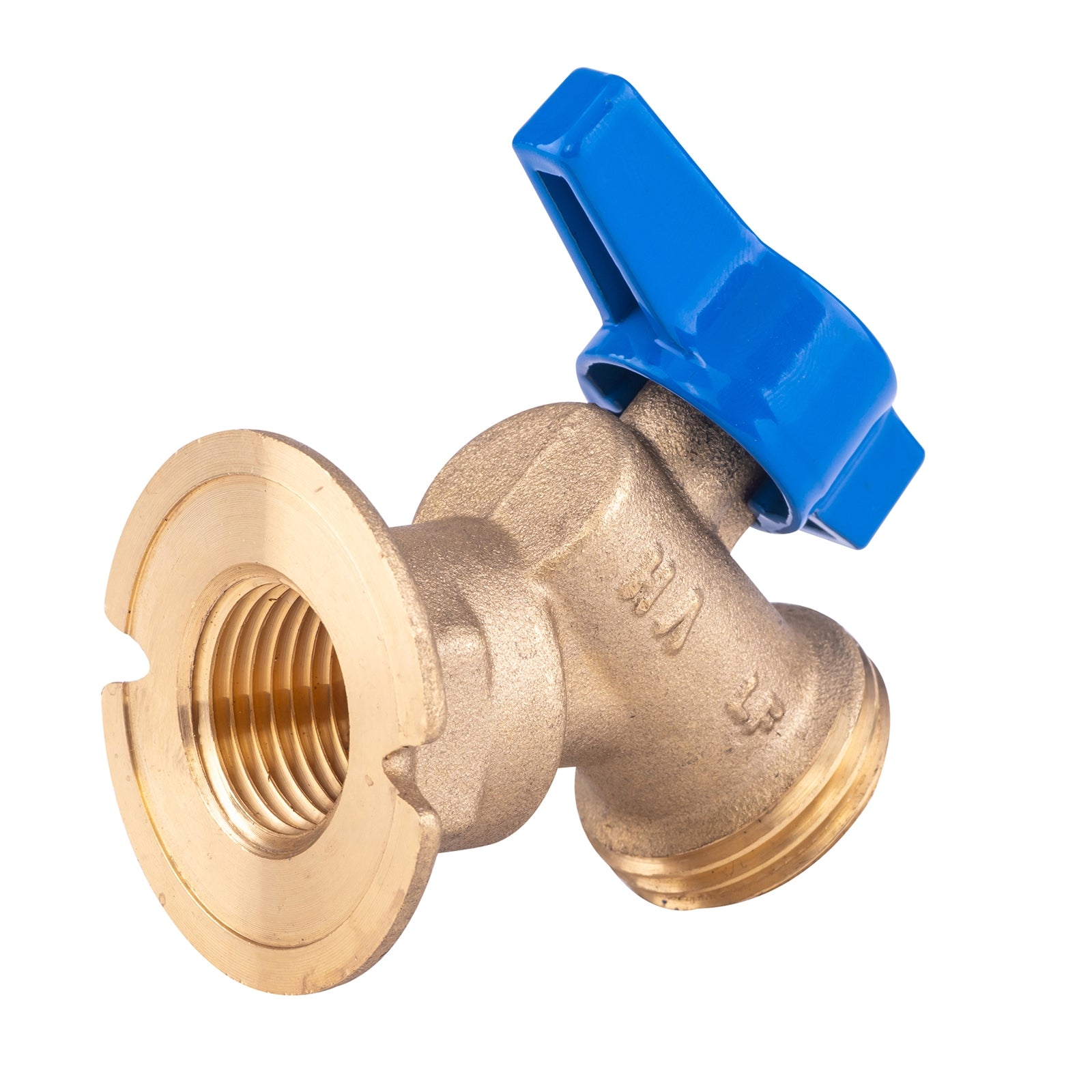 Hausen 1/2-inch FIP (Female Iron Pipe) x 3/4-inch MHT (Male Hose Thread) Brass Sillcock Valve with 1/4-Turn Lever Handle Shutoff; cUPC Certified, Compatible with Standard Garden Hoses, 1-Pack