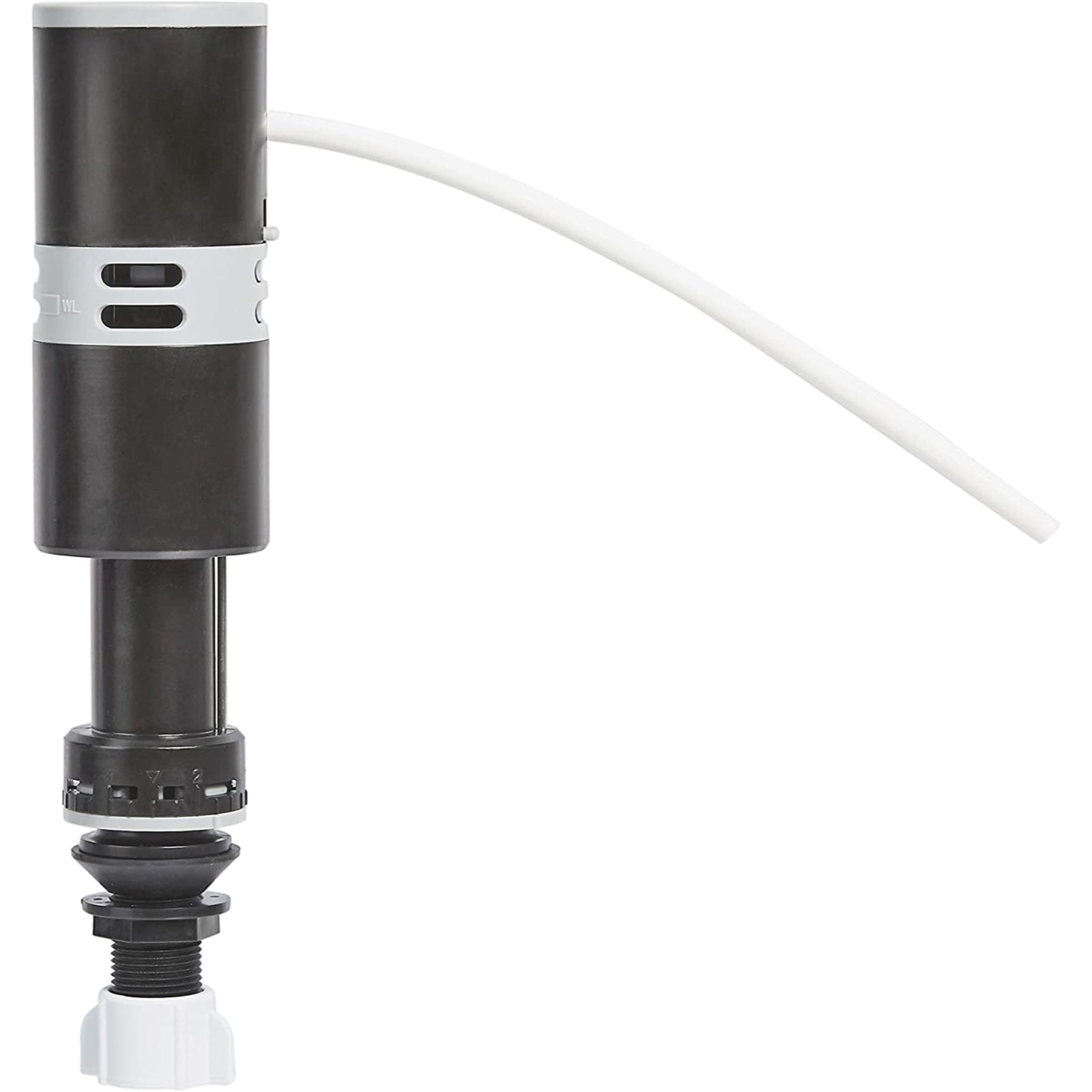 Hausen Standard Self-Cleaning Quick-Install Universal Toilet Fill Valve with Height Adjustable Range 8-1/4-inch to 12-1/4-inch Designed for Most Toilets, Black