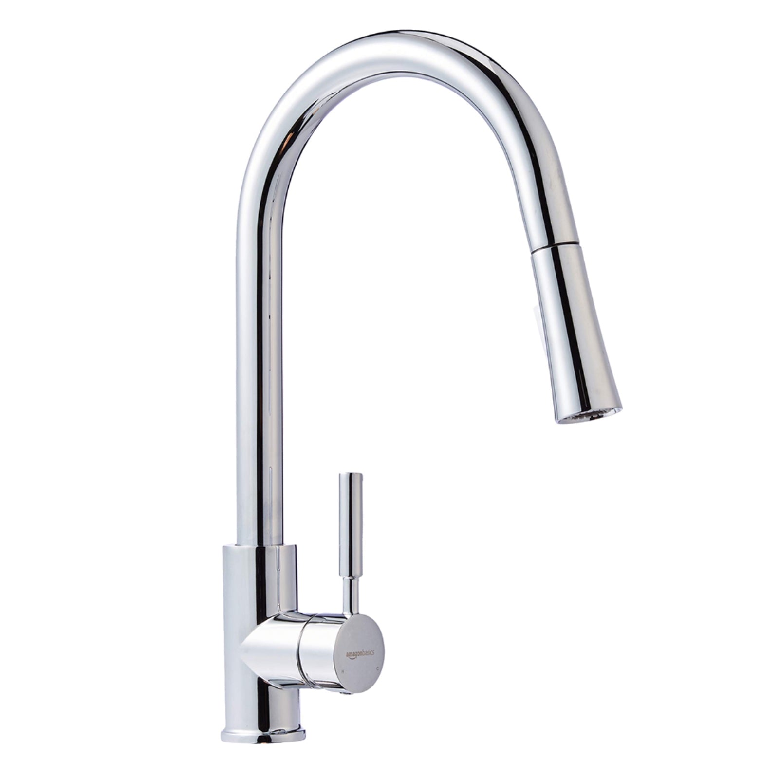 Modern Single-Handled Kitchen Pull-Down Sprayer Faucet, Polished Chrome