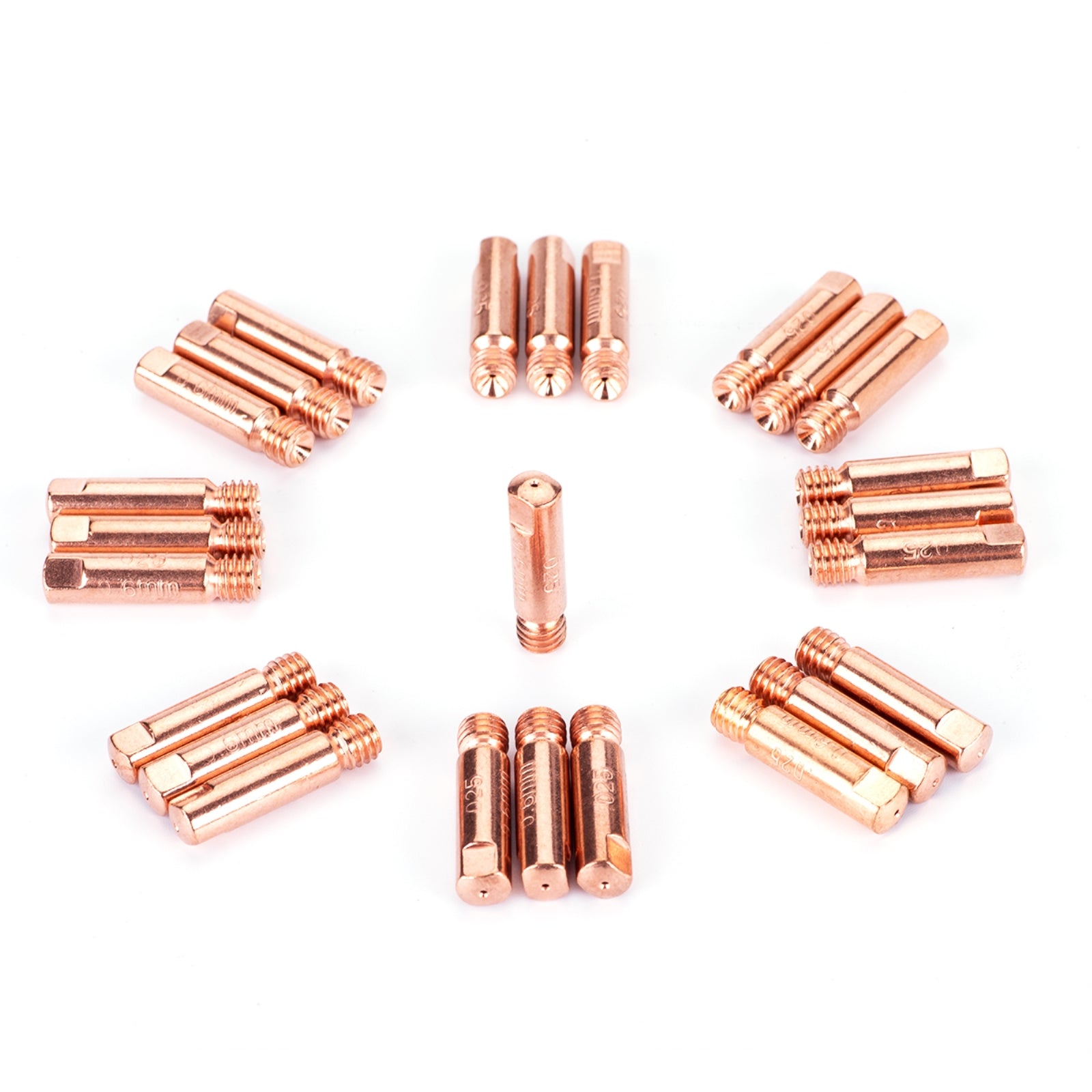 WeldForce 0.025-Inch Copper Wire Feed Welder Contact Tips; Provides Electrical Conductivity; Compatible with Solid and Flux Cored Welding Wires, 25-Pack of 0.025-Inch MIG Welding Contact Tips