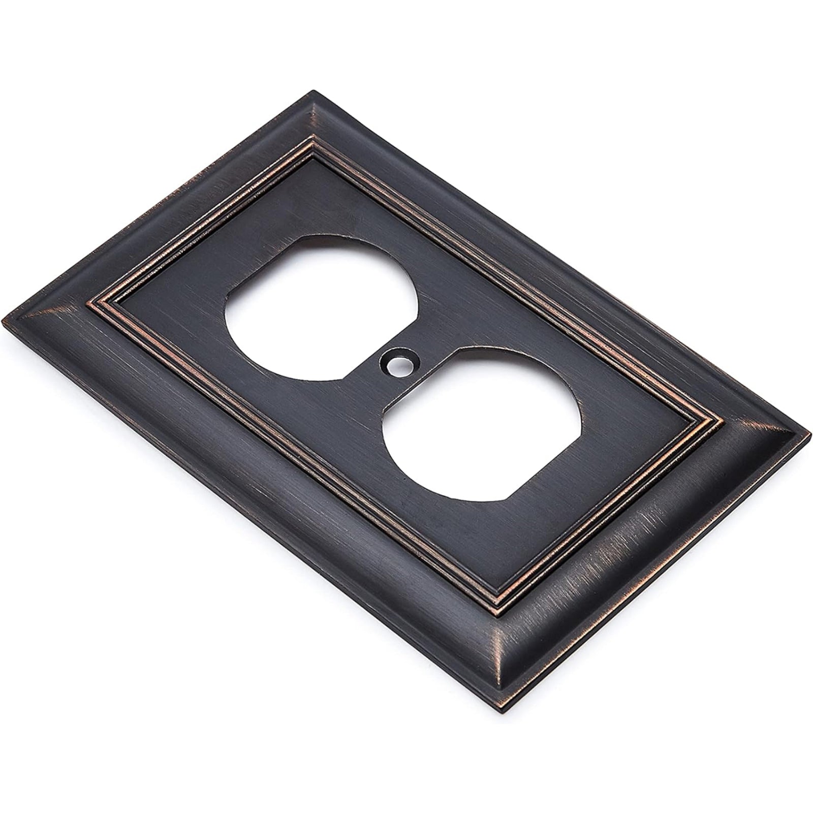 AmazonBasics Decorative 1-Gang Duplex Wall Plate , 3-pack, Oil Rubber Bonze