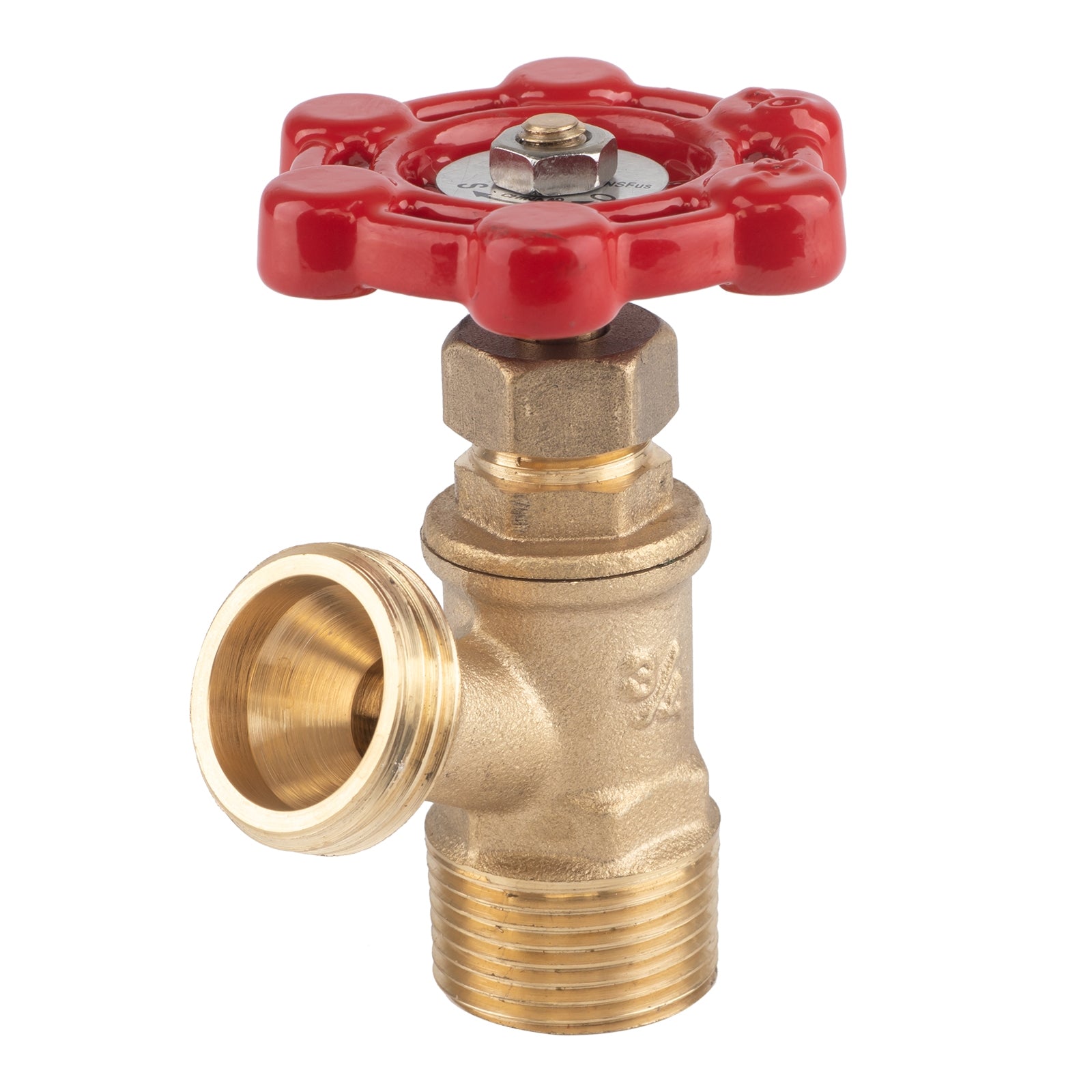 Hausen 1/2-inch FIP (Female Iron Pipe) or 3/4-inch MIP (Male Iron Pipe) x 3/4-inch MHT (Male Hose Thread) Brass Boiler Drain Valve; Compatible with Boilers and Water Heaters , 1-pack