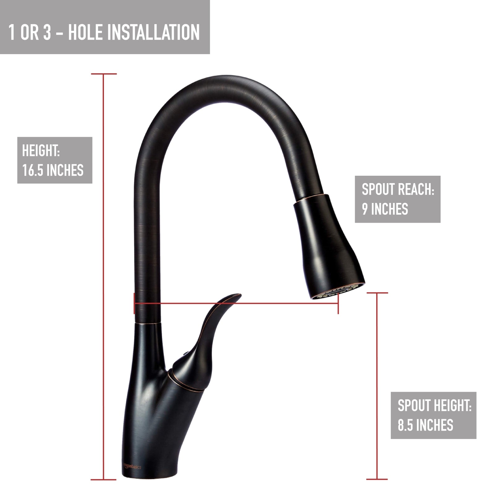 Single-Handled Kitchen Pull-Down Sprayer Faucet, Oil-Rubbed Bronze