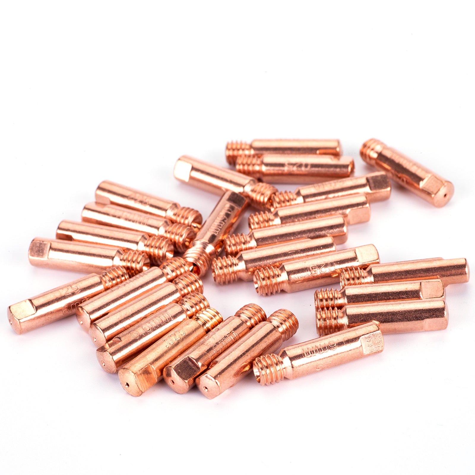 WeldForce 0.025-Inch Copper Wire Feed Welder Contact Tips; Provides Electrical Conductivity; Compatible with Solid and Flux Cored Welding Wires, 25-Pack of 0.025-Inch MIG Welding Contact Tips