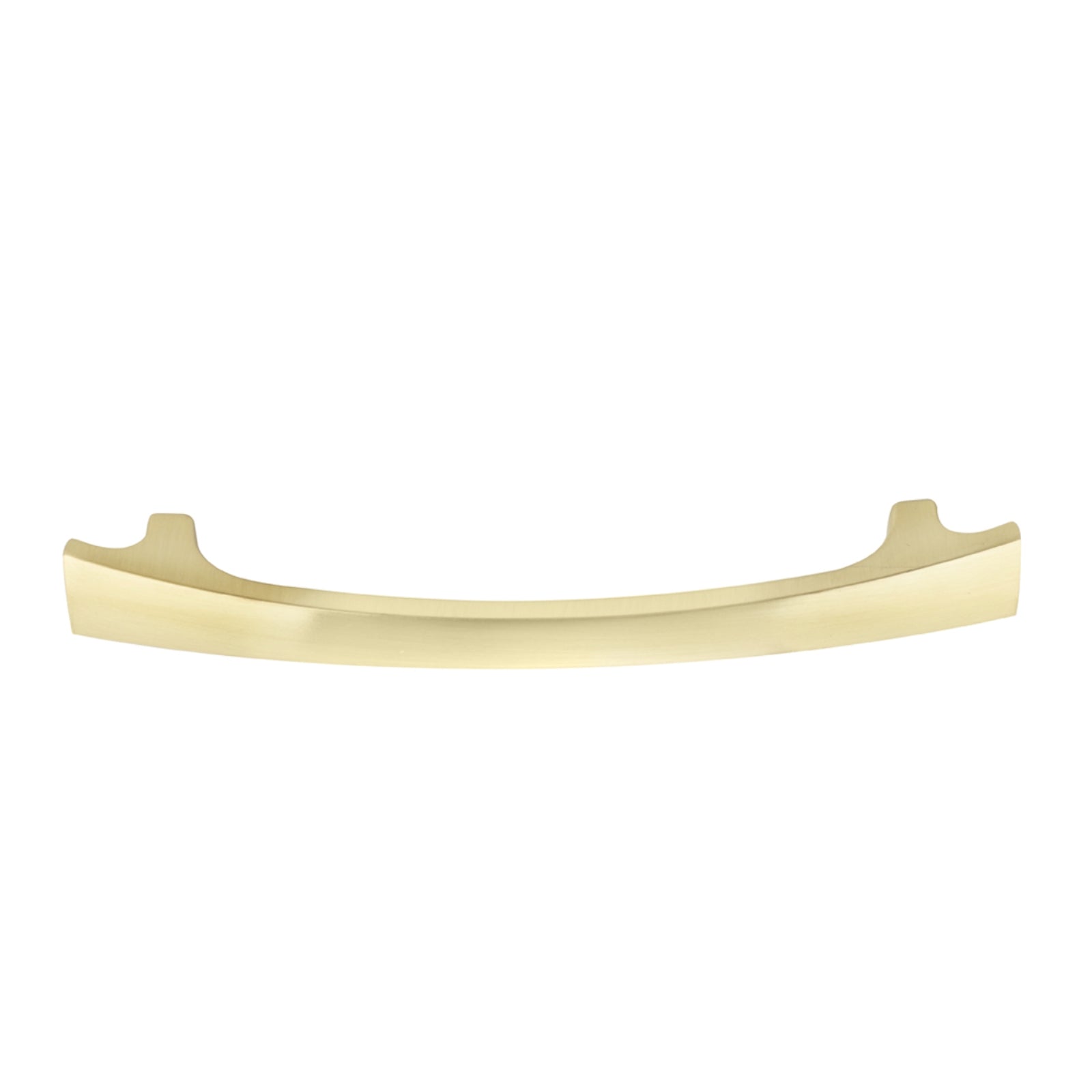 AmazonBasics Thick Modern Curved 6.5" Length (5" Hole Center), Pull, Brushed Brass, 10-pack