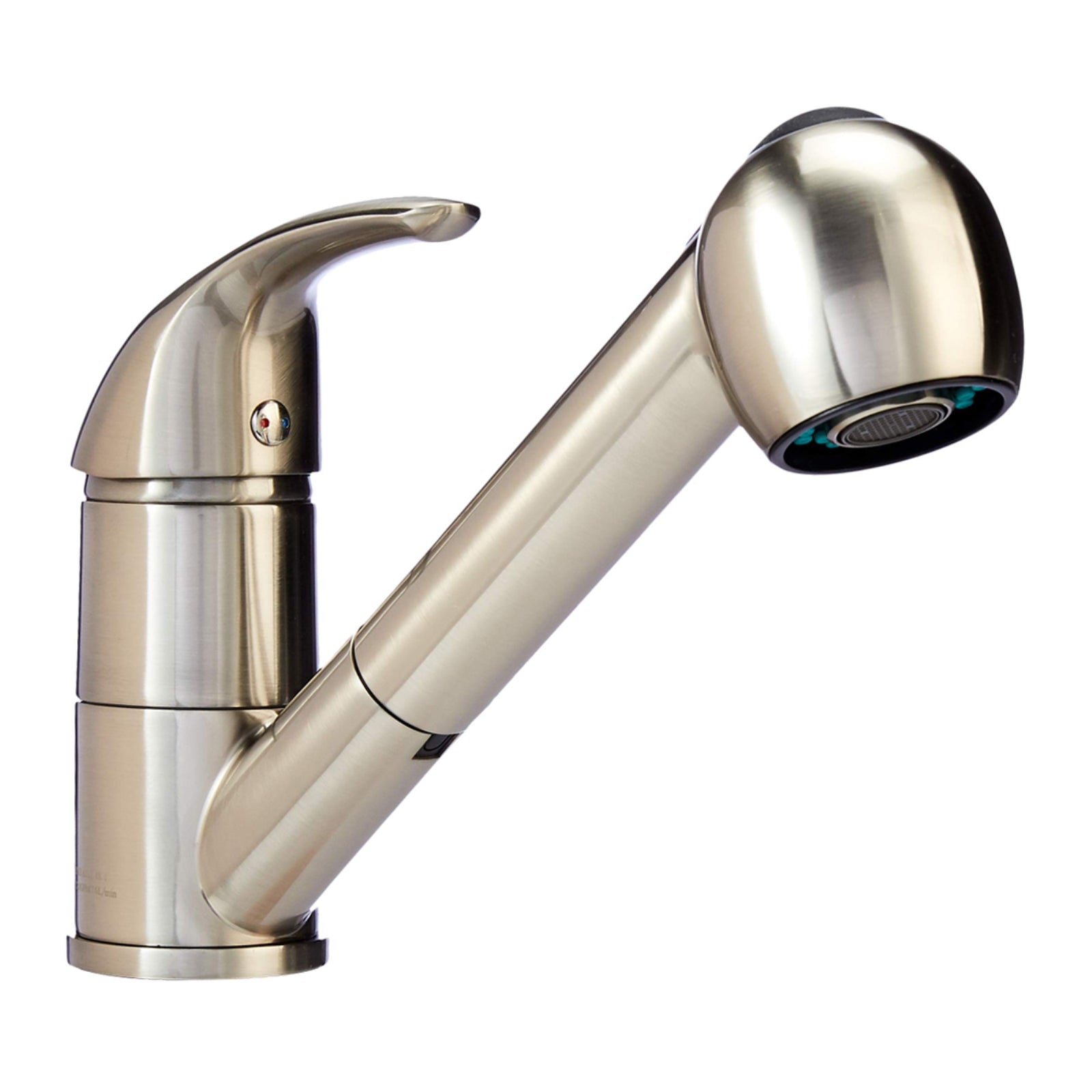 Single-Handle Kitchen Pull Out Sprayer Faucet, Straight, Satin Nickel