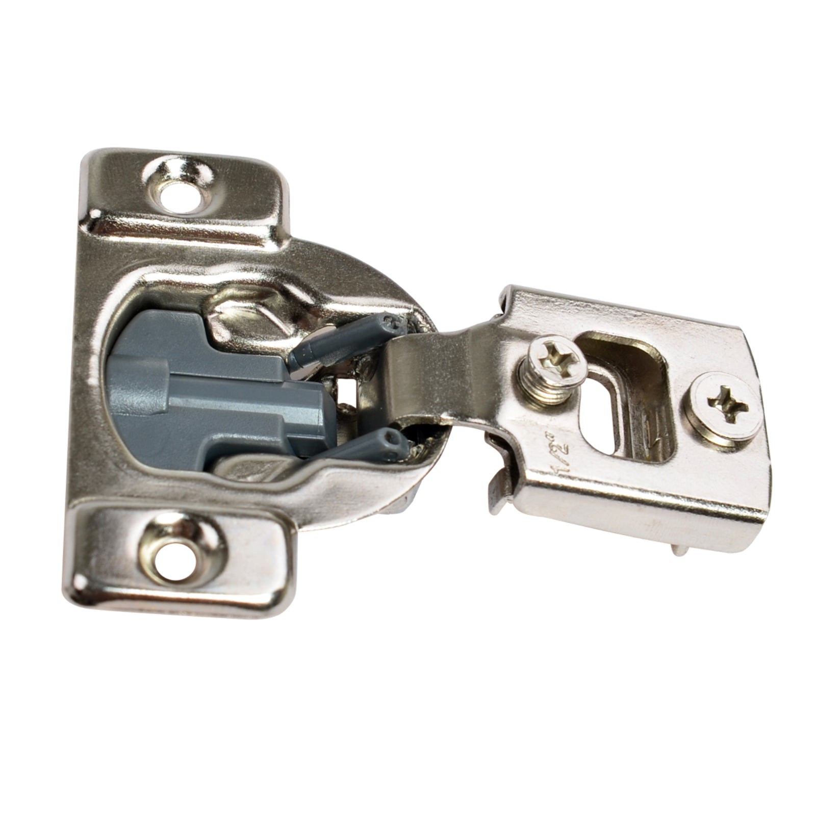 South Main Hardware 1/2-in. 108-Degree Nickel Plated Compact Overlay Soft-Close Hinge (5-Pairs)