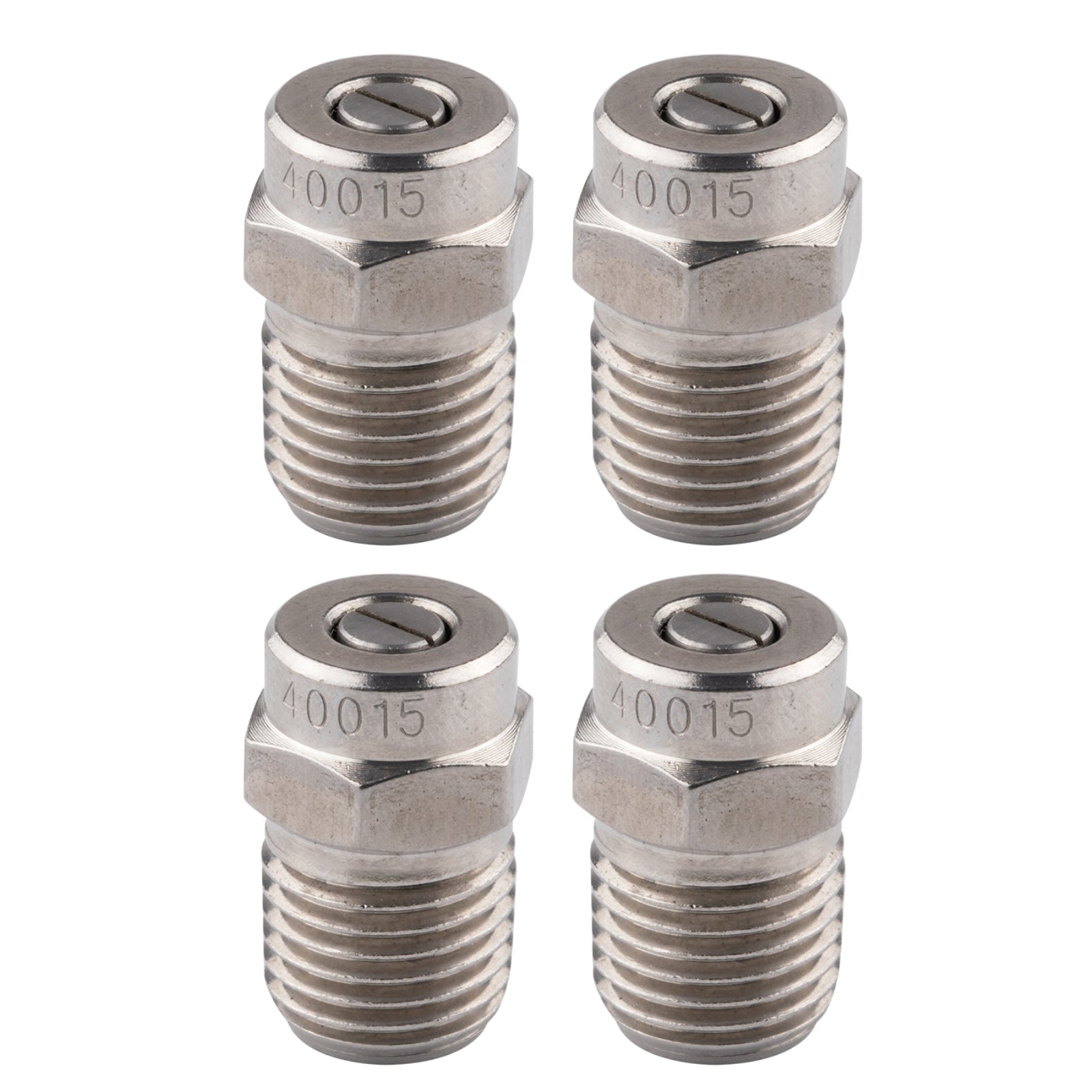 Clean Strike Professional Nozzle Replacements, 40-Degree Threaded Spray Nozzles with 1/4 Inch Male NPT, 1.5 Orifice and Pressure Washer Rated 4000 PSI, 4-Pack