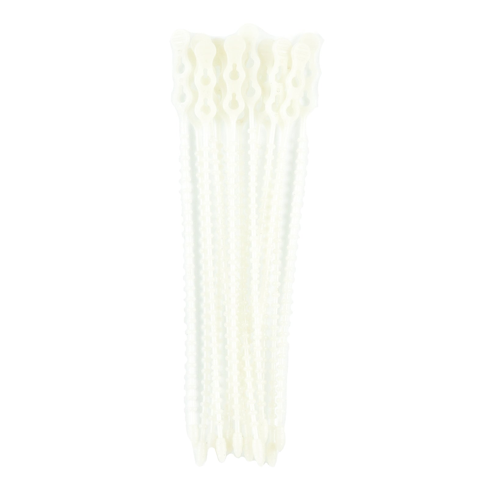 8-inch Natural Double Loop Beaded Cable Tie, 50-lb Tensile Strength, 15-Pack