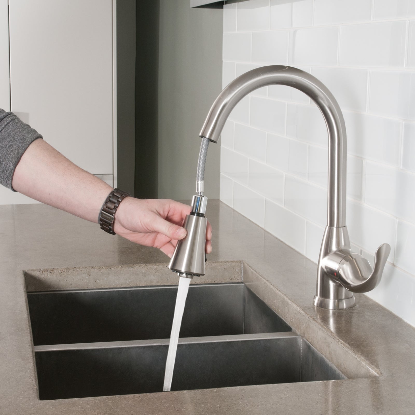 Standard Pull-Down Kitchen Faucet, Satin Nickel