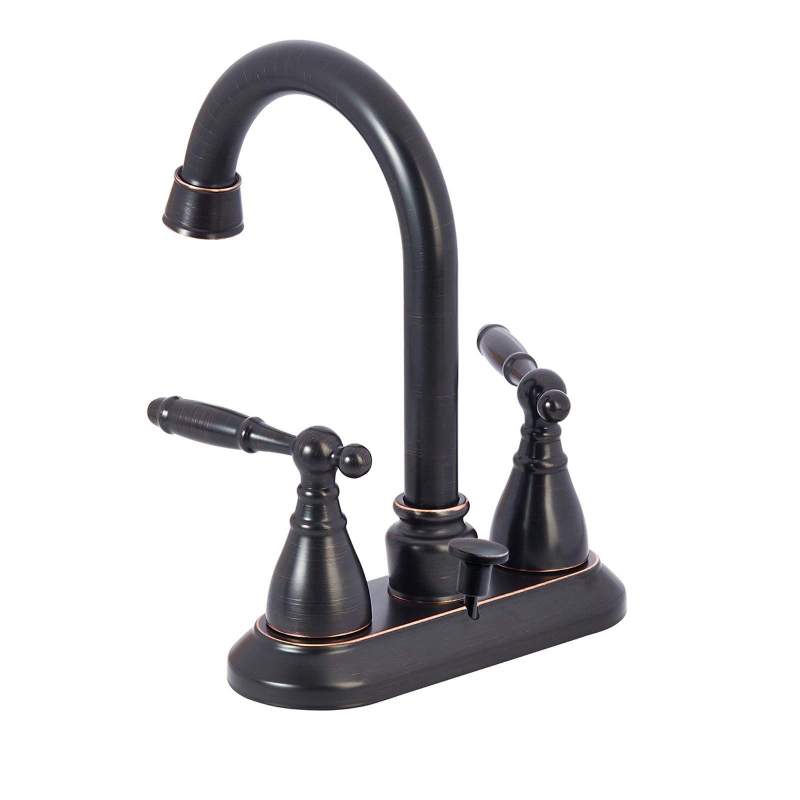 Traditional Two-Handle Long Spout 3-Hole Mount Basin Faucet-4-Inch, Oil-Rubbed Bronze