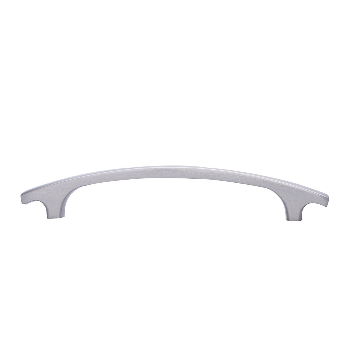 South Main Hardware Modern Curved Bar Cabinet Pull, 6.38" Length (5" Hole Center), Satin Nickel