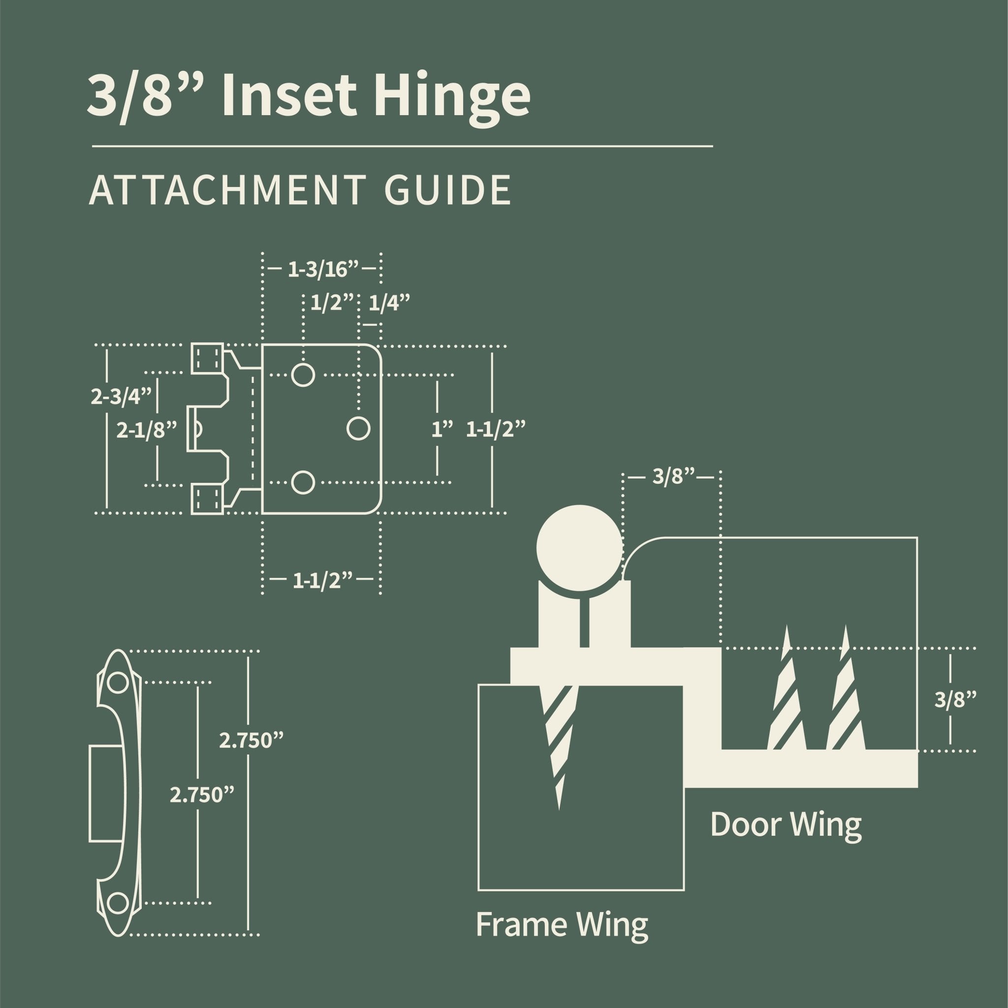 South Main Hardware 3/8-inch Inset Hinge