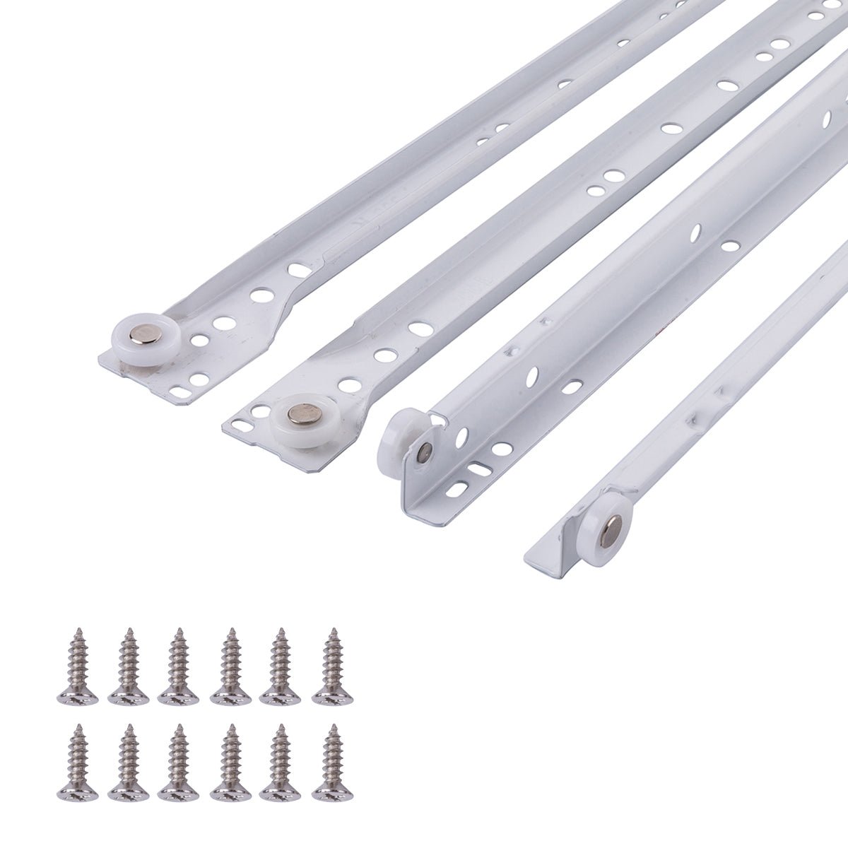 South Main Hardware White Coated Steel Euro Bottom Mount Drawer Slides, 1-Pair