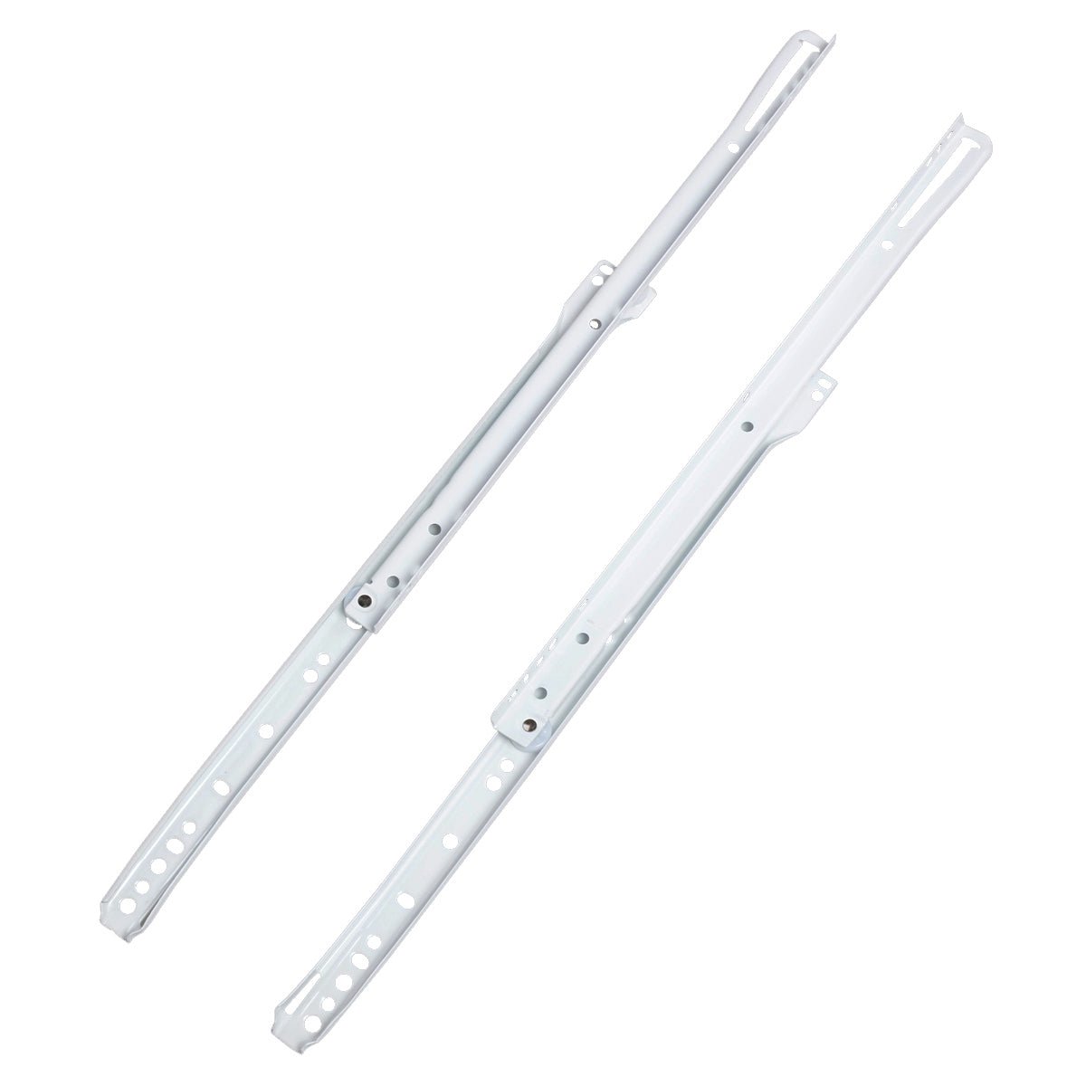 South Main Hardware White Coated Steel Euro Bottom Mount Drawer Slides, 1-Pair