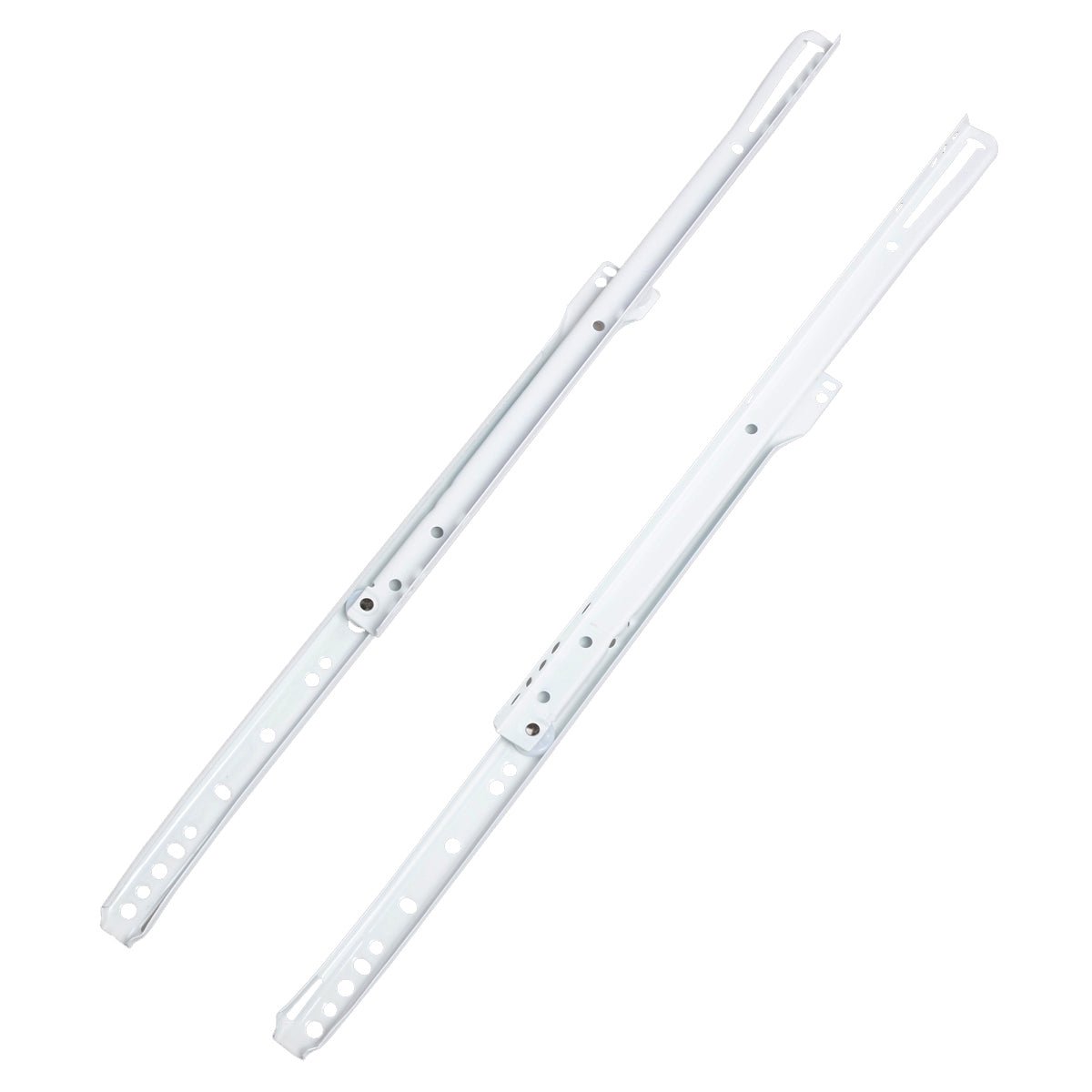 South Main Hardware White Coated Steel Euro Bottom Mount Drawer Slides, 1-Pair