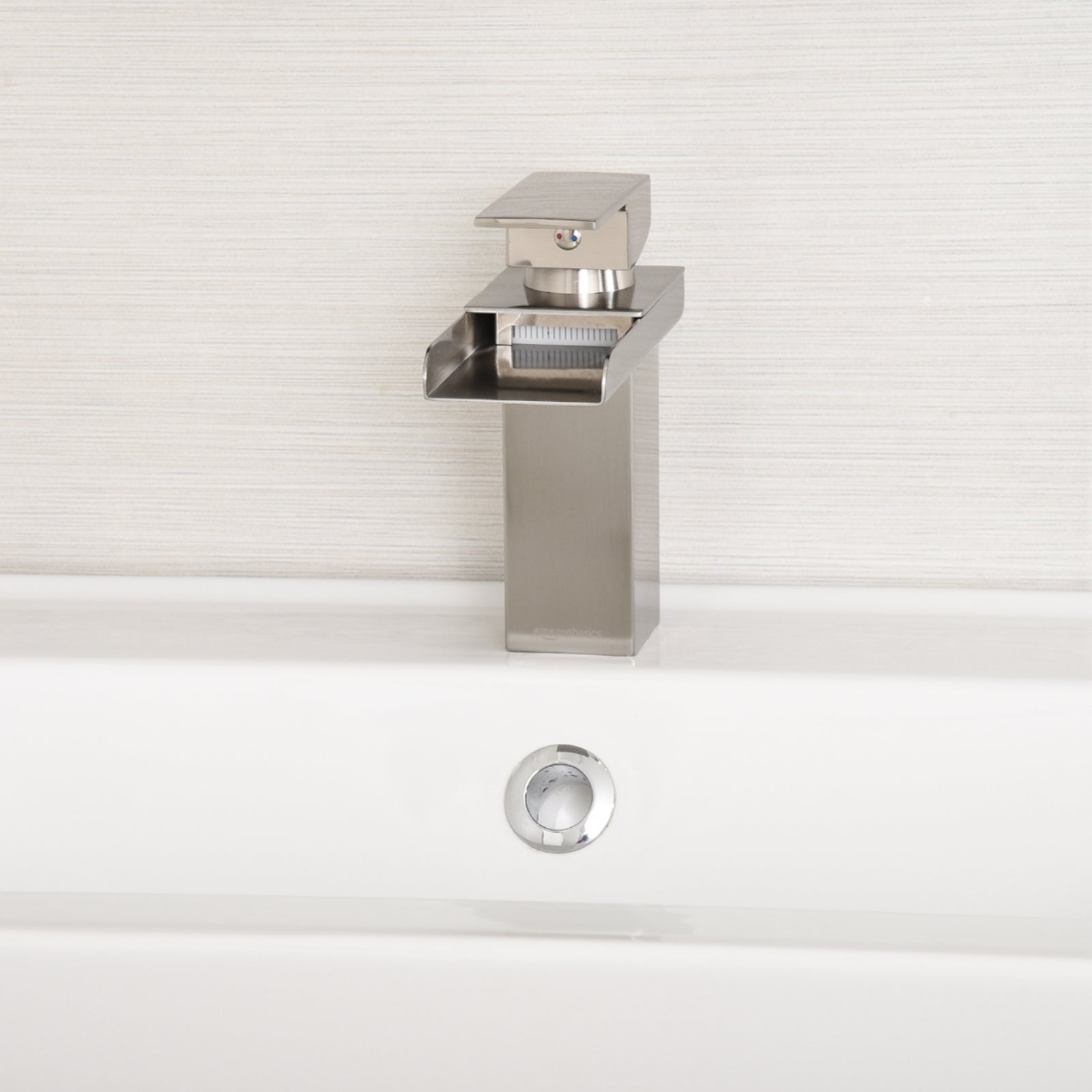 Waterfall Bathroom Faucet, Satin Nickel