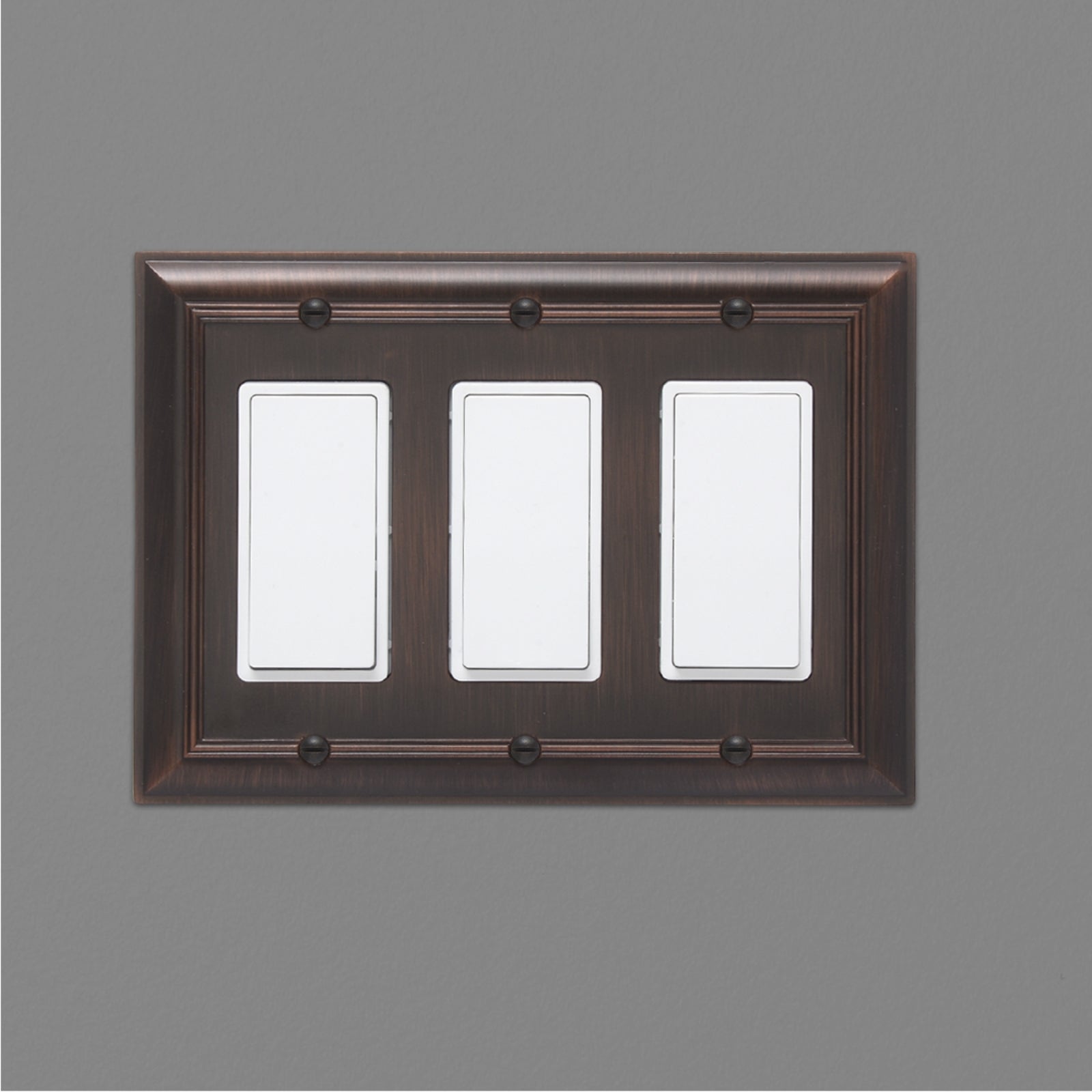 AmazonBasics Triple Gang Wall Plate, Oil Rubbed Bronze