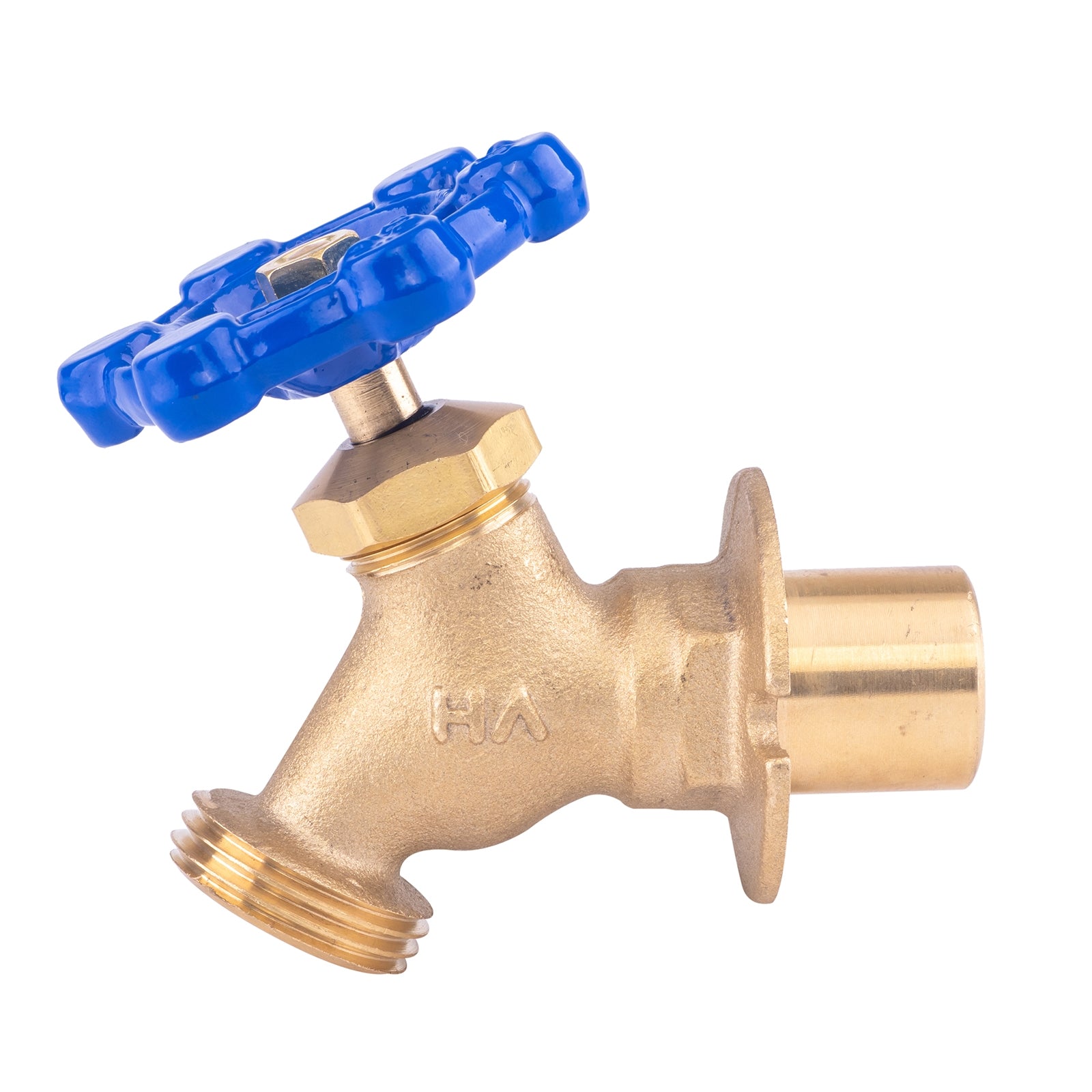 Hausen 1/2-inch or 3/4-inch Sweat x 3/4-inch MHT (Male Hose Thread) Brass Sillcock Valve with Handle Shutoff; cUPC Certified, Compatible with Standard Garden Hoses, 1-Pack