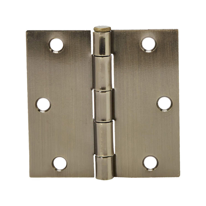 AmazonBasics Square 3.5" x 3.5" Door Hinges 12 Pack Antique Brass