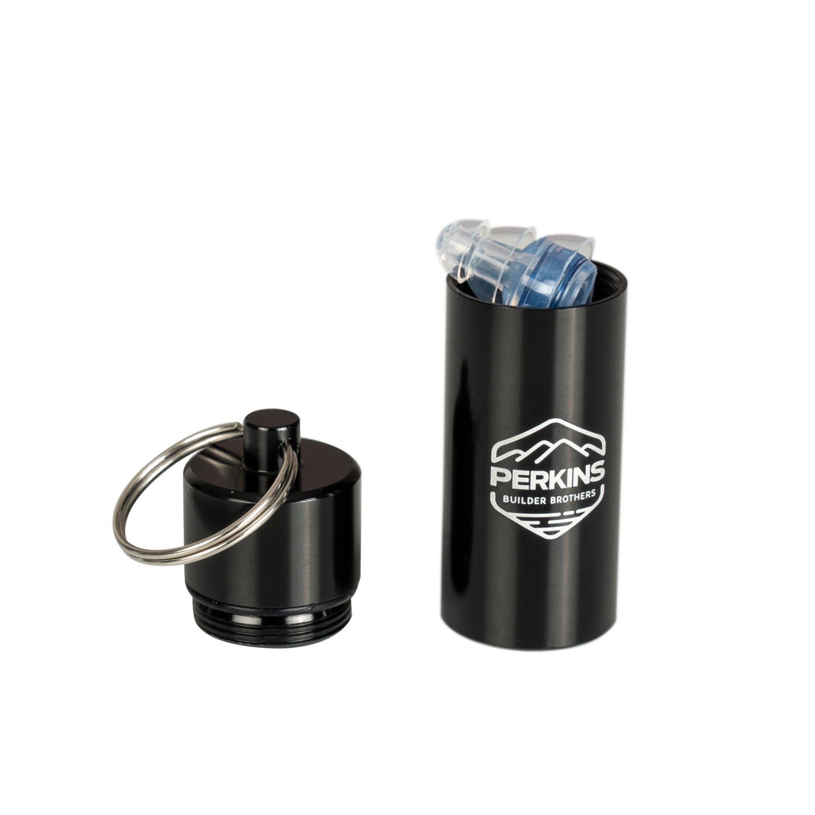 Perkins Builder Brothers 19dB Earplugs with Black Keyring Carrying Case, (includes 3 sizes)