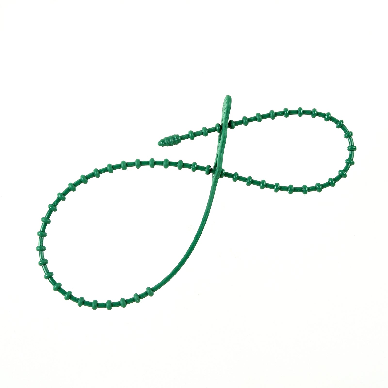 24-inch Green Double Loop Beaded Cable Tie, 120-lb Tensile Strength, 5-Pack