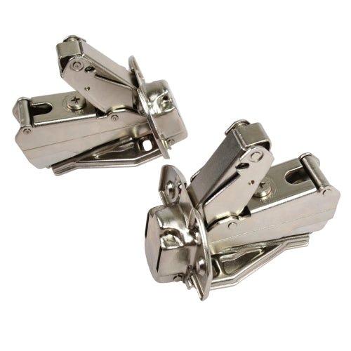 South Main Hardware 165-Degree 35mm Nickel Plated Adjustable Euro Face Frame Hinge, Clip-On Mounting (1-Pair)